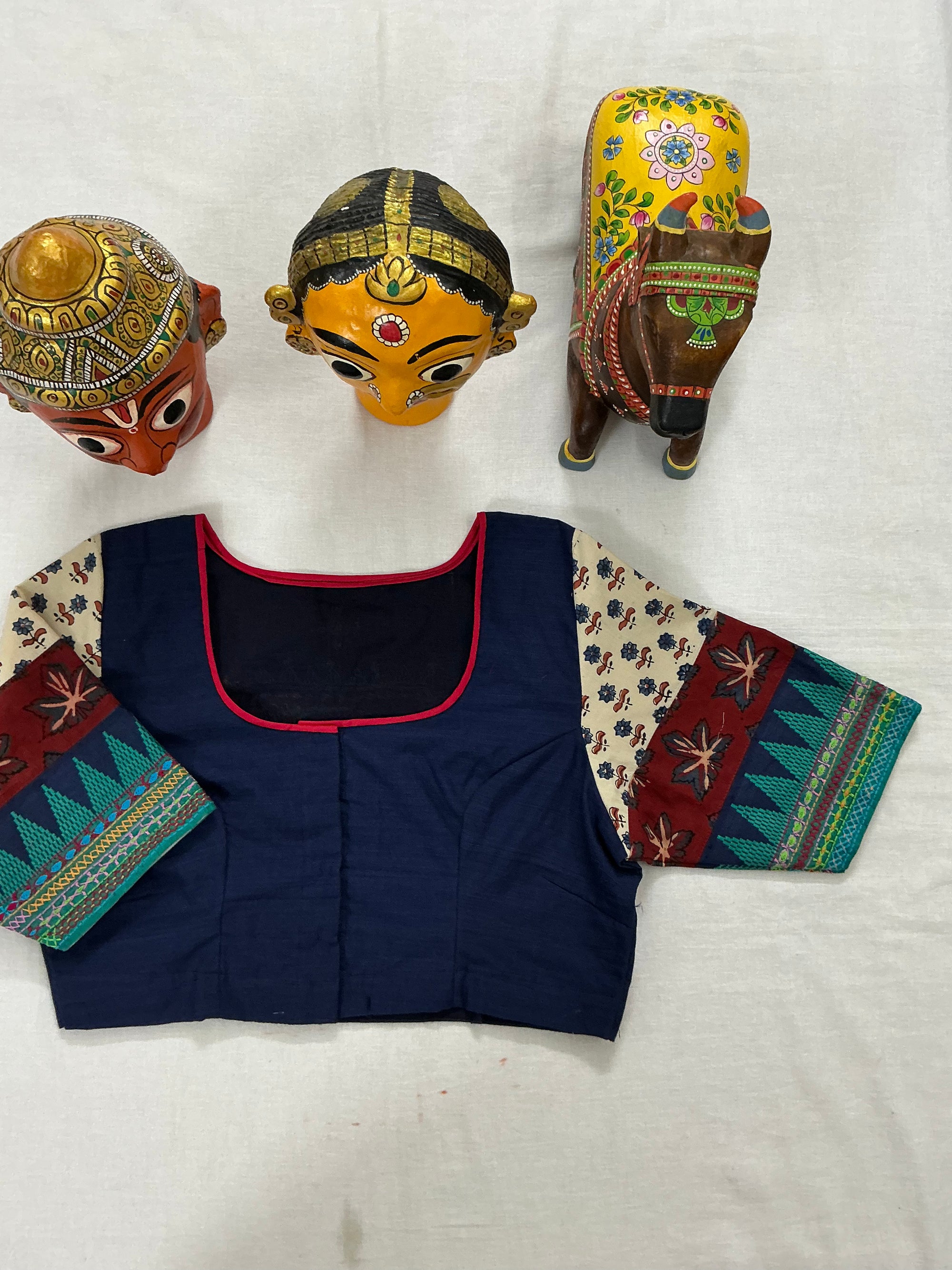 Handcrafted Ready to Wear Blouse : Lambani &amp; Blockprints in Cotton