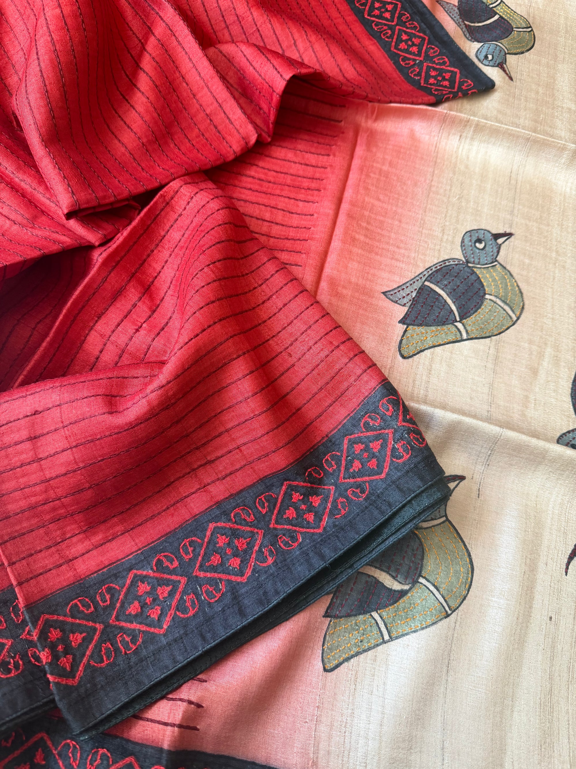 Kamaniya Kantha : Handcrafted Tussar