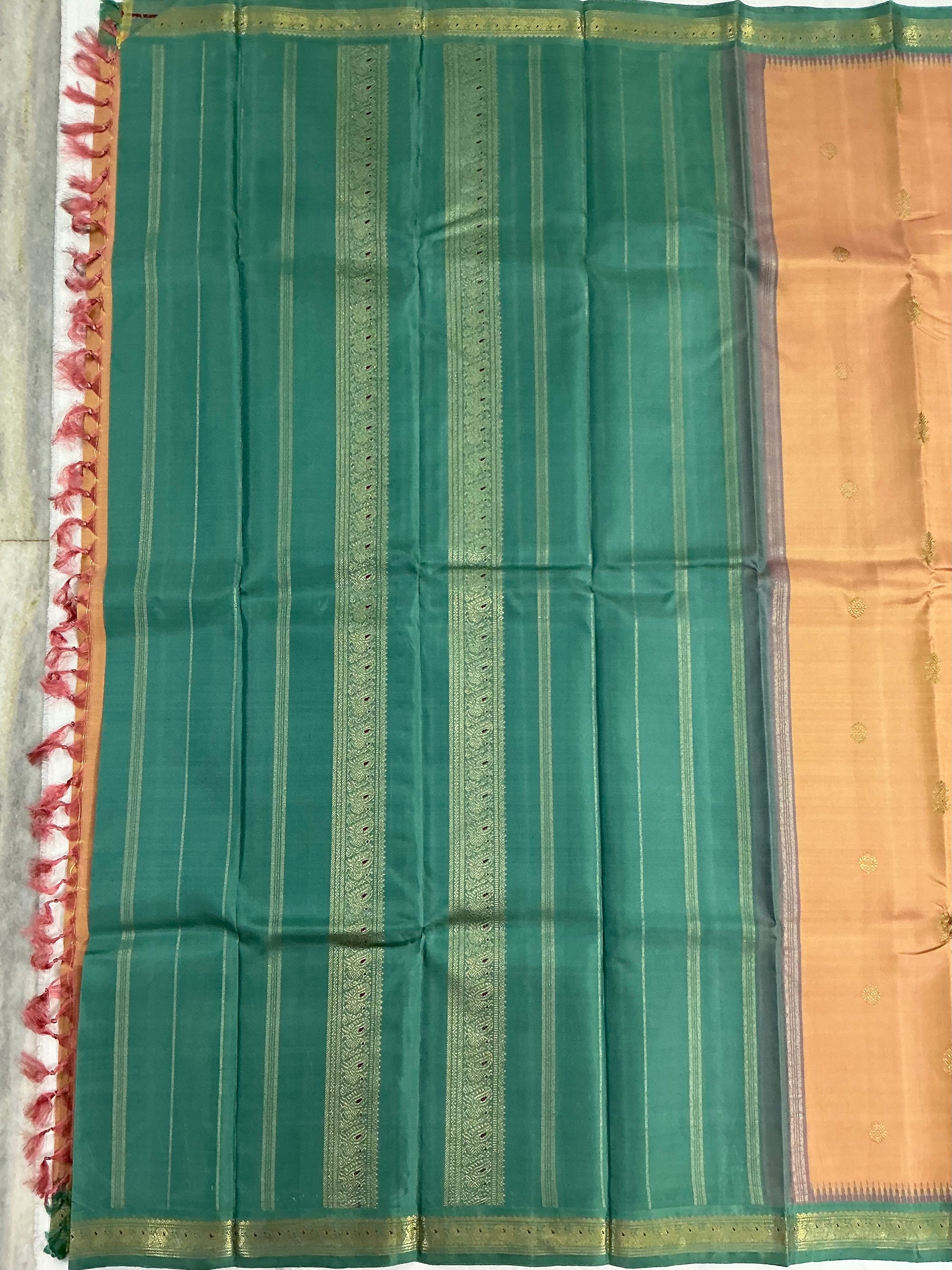MAATHEY: Small border Korvai Kanjivaram