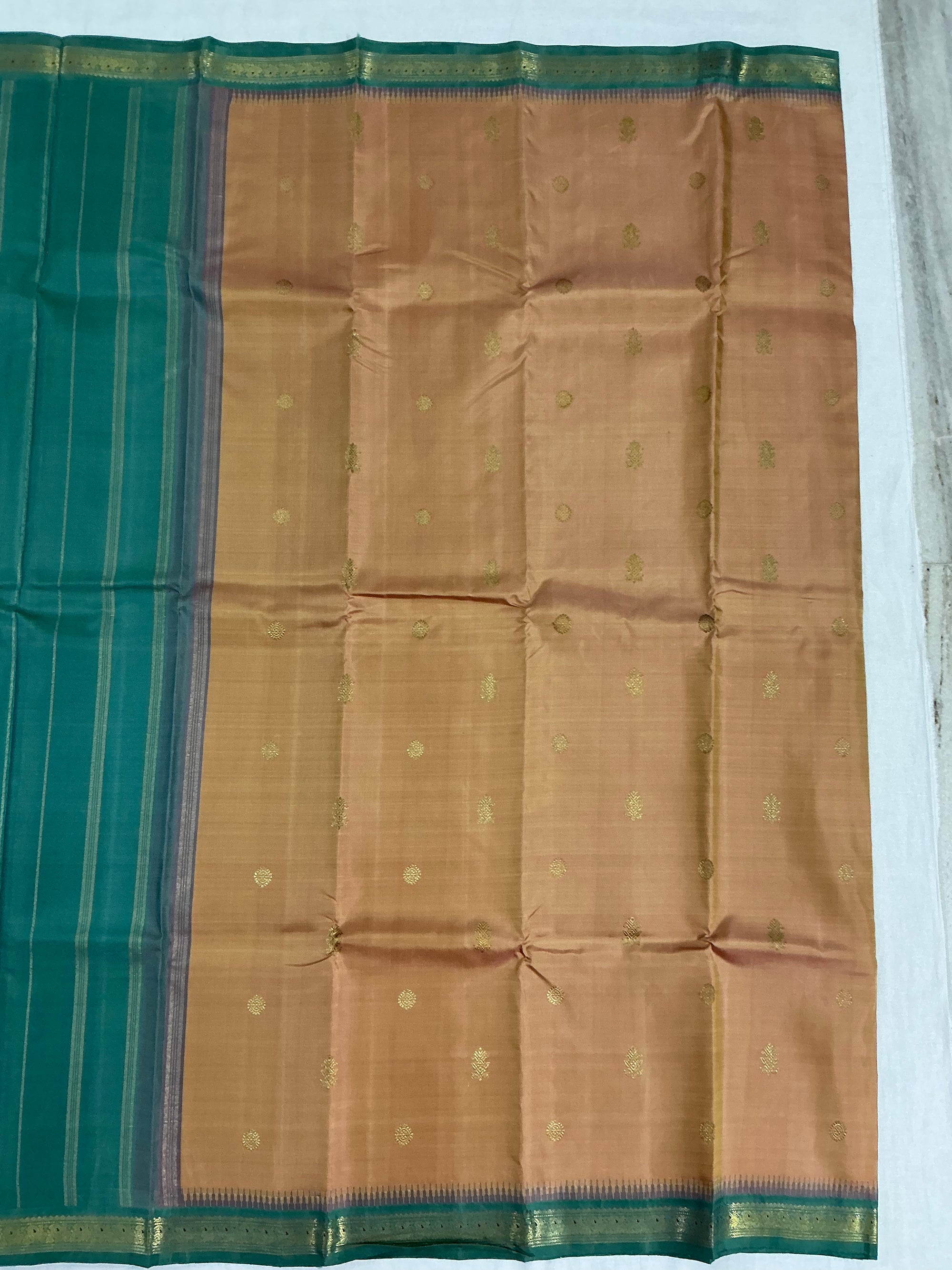 MAATHEY: Small border Korvai Kanjivaram