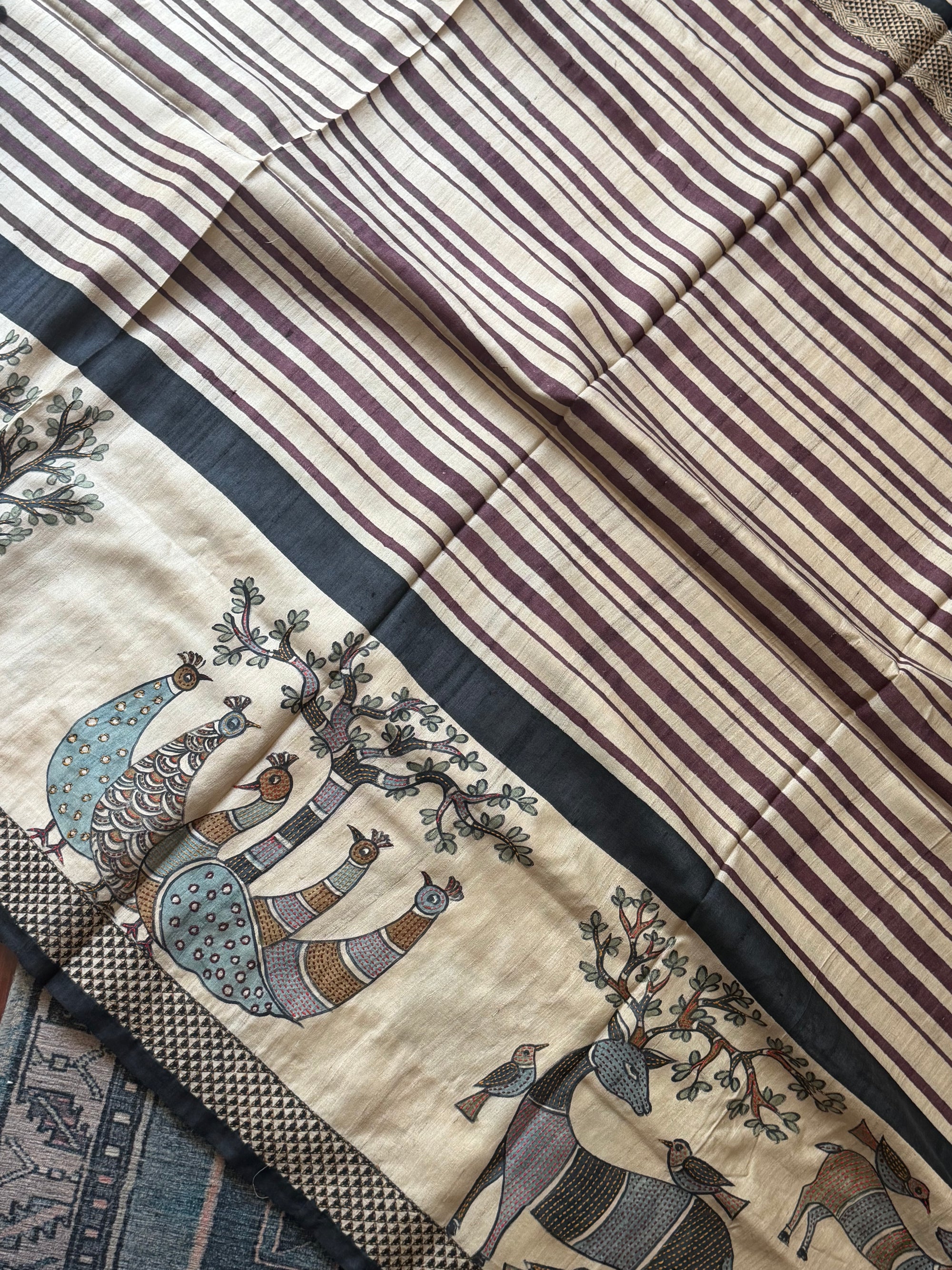 Kamaniya Kantha : Handcrafted Tussar