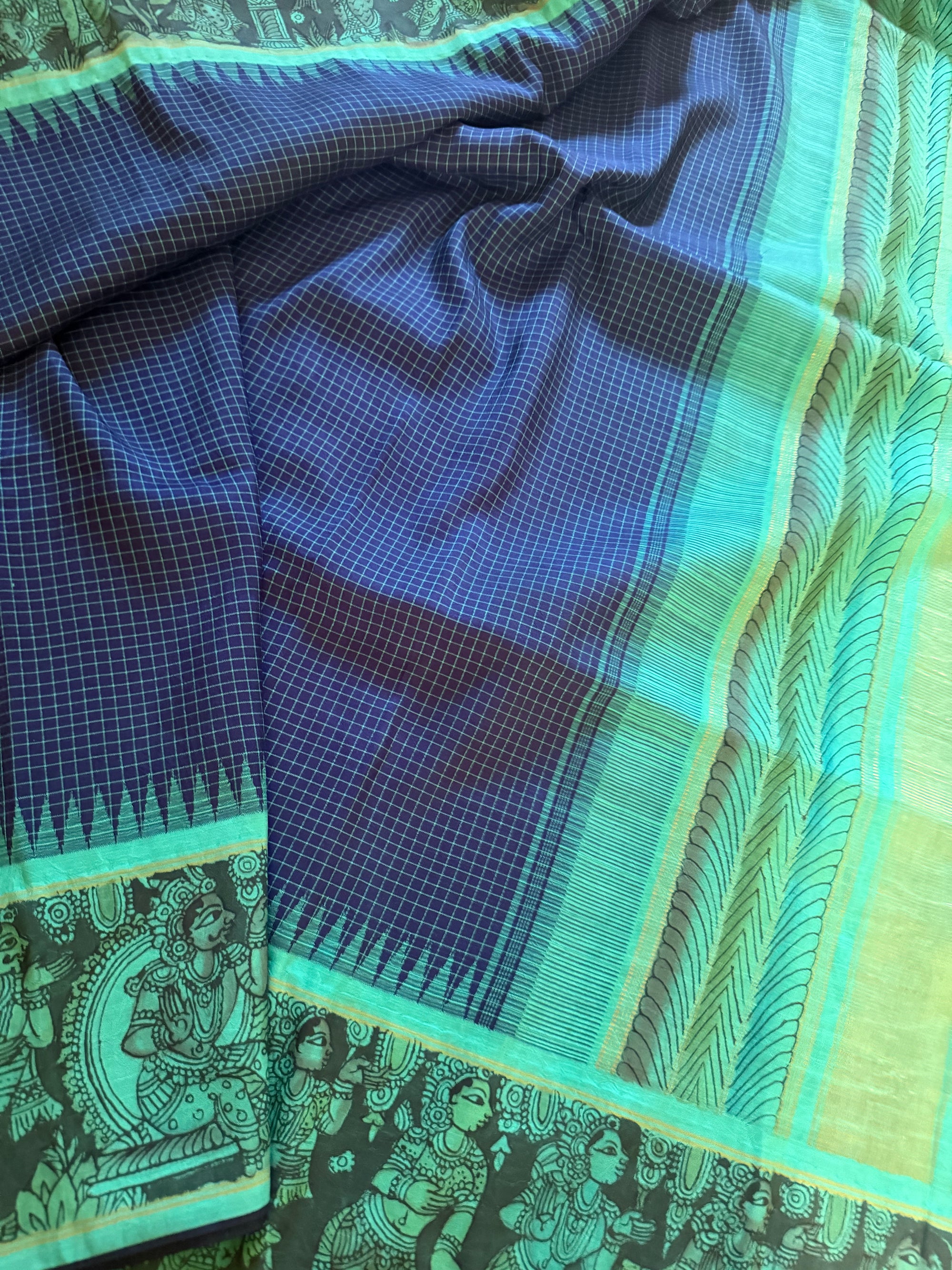 VRIKSHA: Miniature Kalamkari on Kanjivaram Silk