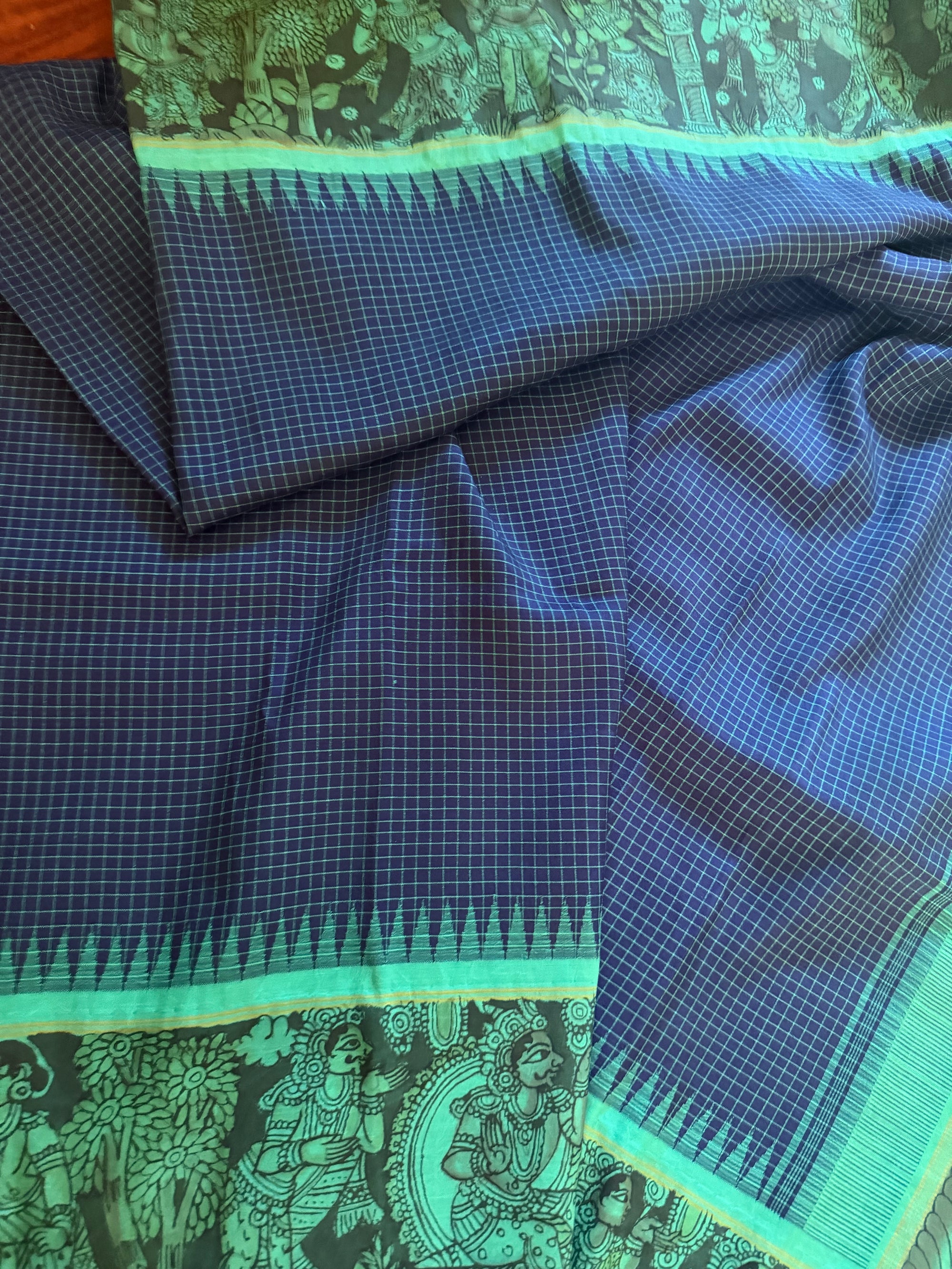 VRIKSHA: Miniature Kalamkari on Kanjivaram Silk
