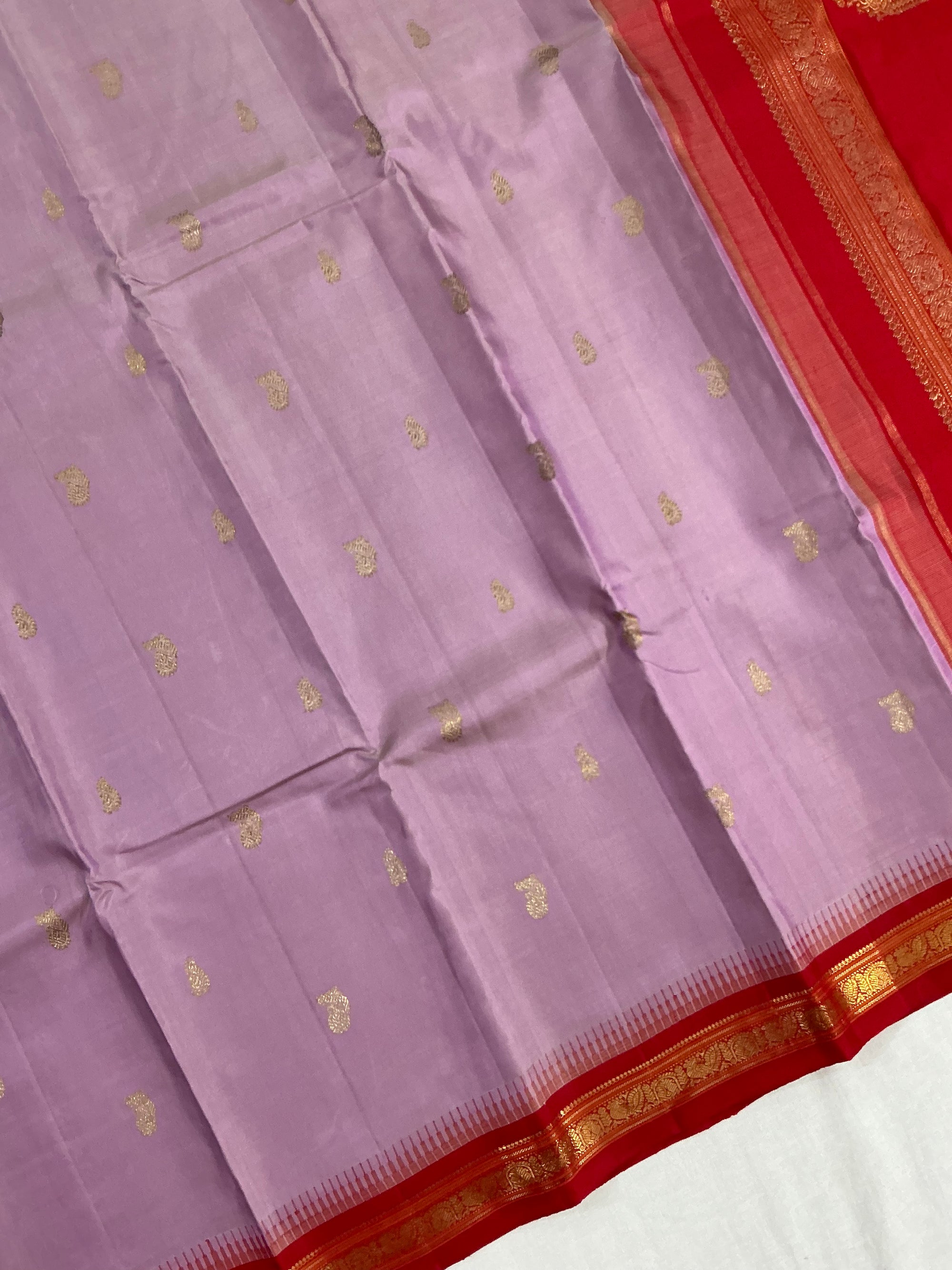 MAATHEY: Small border Korvai Kanjivaram