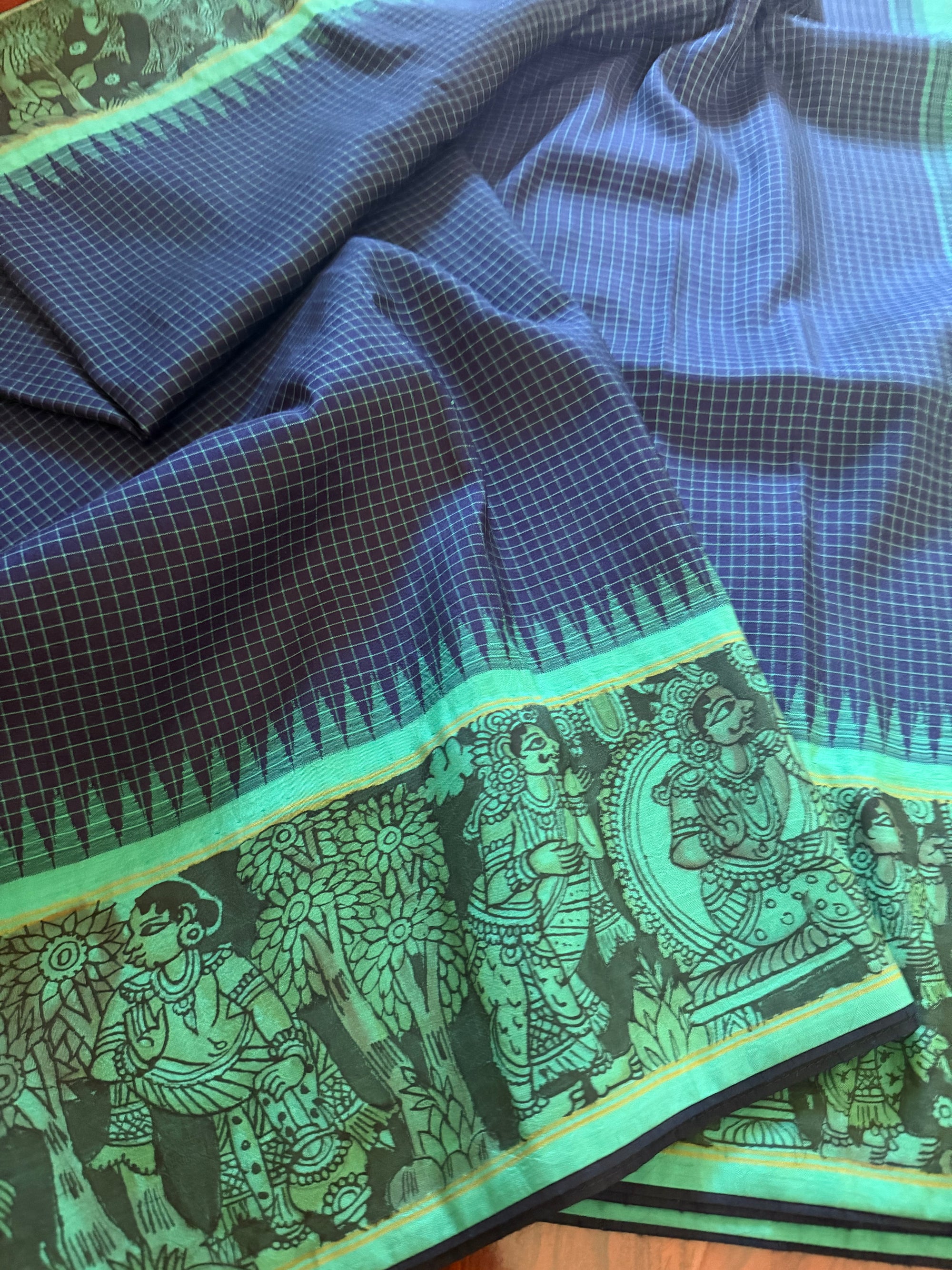 VRIKSHA: Miniature Kalamkari on Kanjivaram Silk