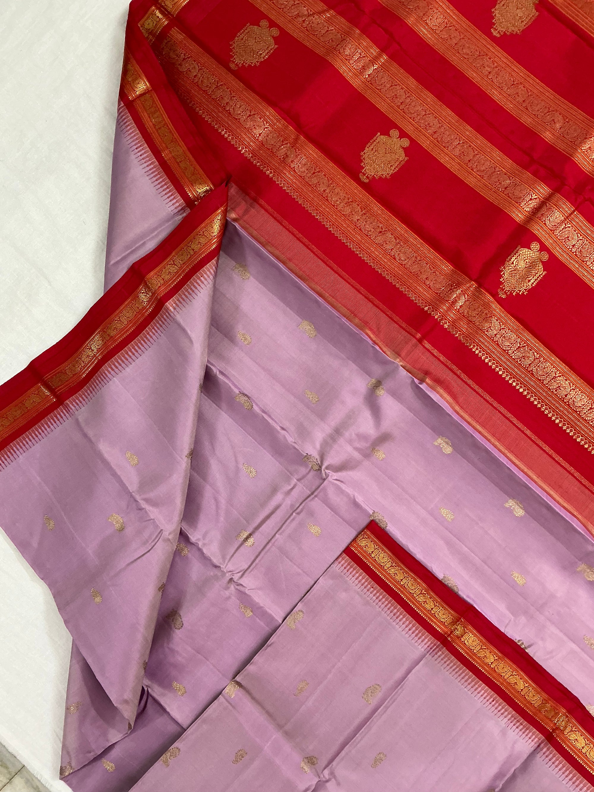 MAATHEY: Small border Korvai Kanjivaram