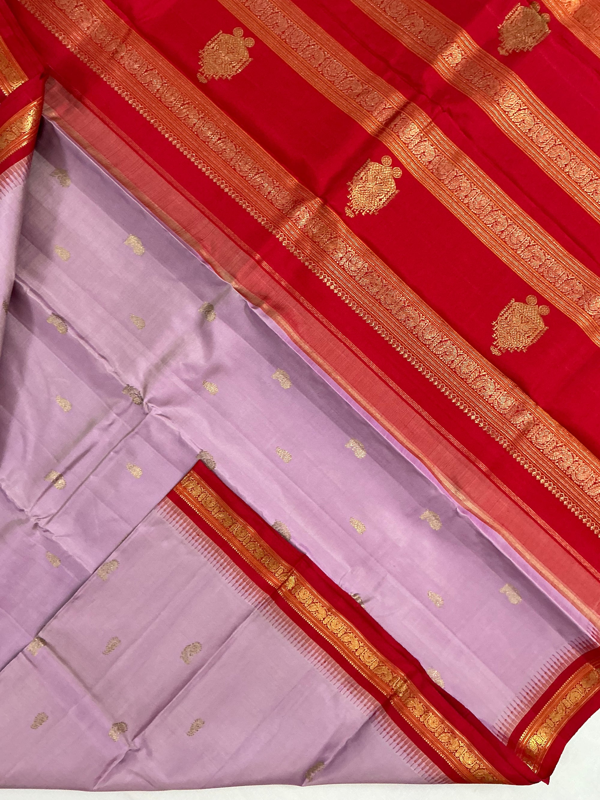 MAATHEY: Small border Korvai Kanjivaram