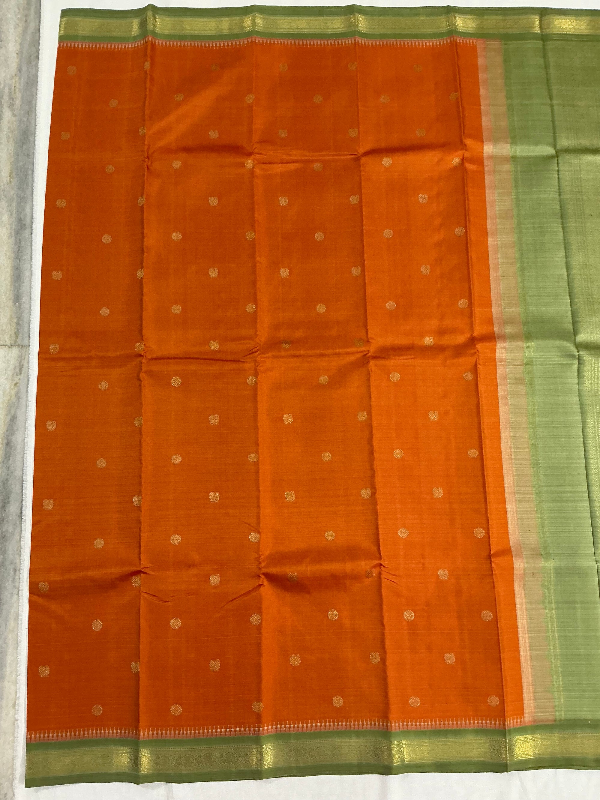 MAATHEY: Small border Korvai Kanjivaram