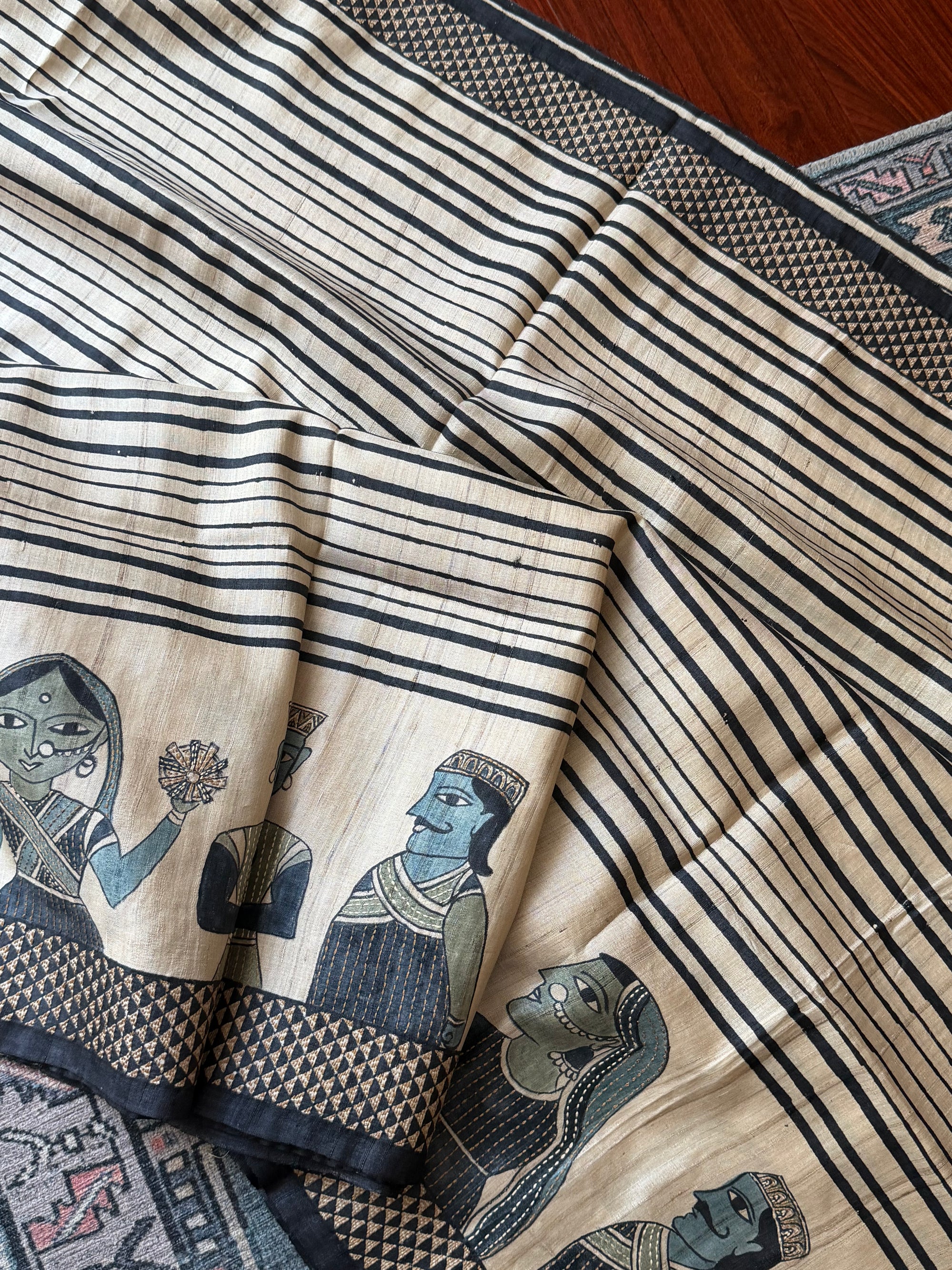 Kamaniya Kantha : Handcrafted Tussar