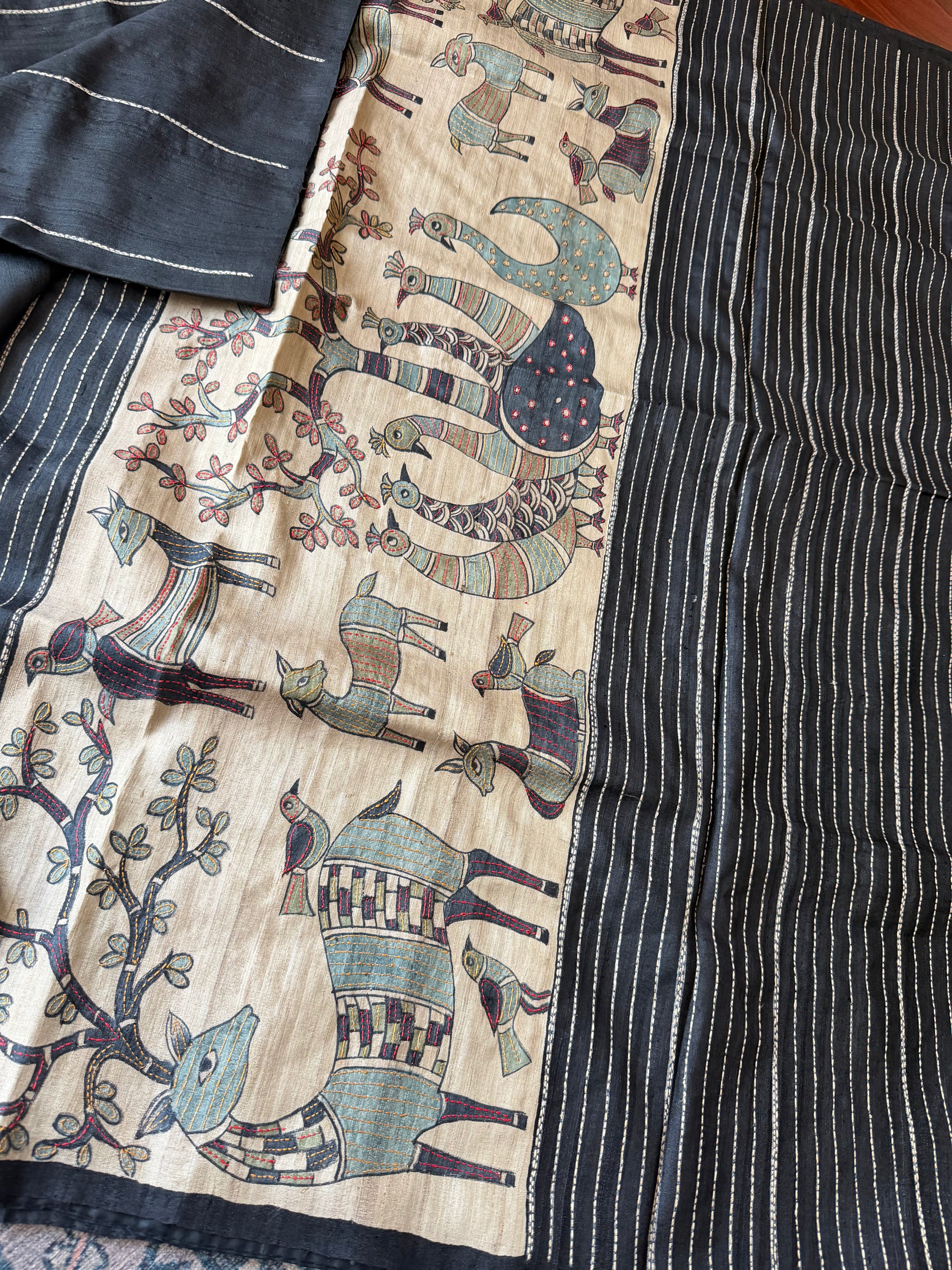 Kamaniya Kantha : Handcrafted Tussar