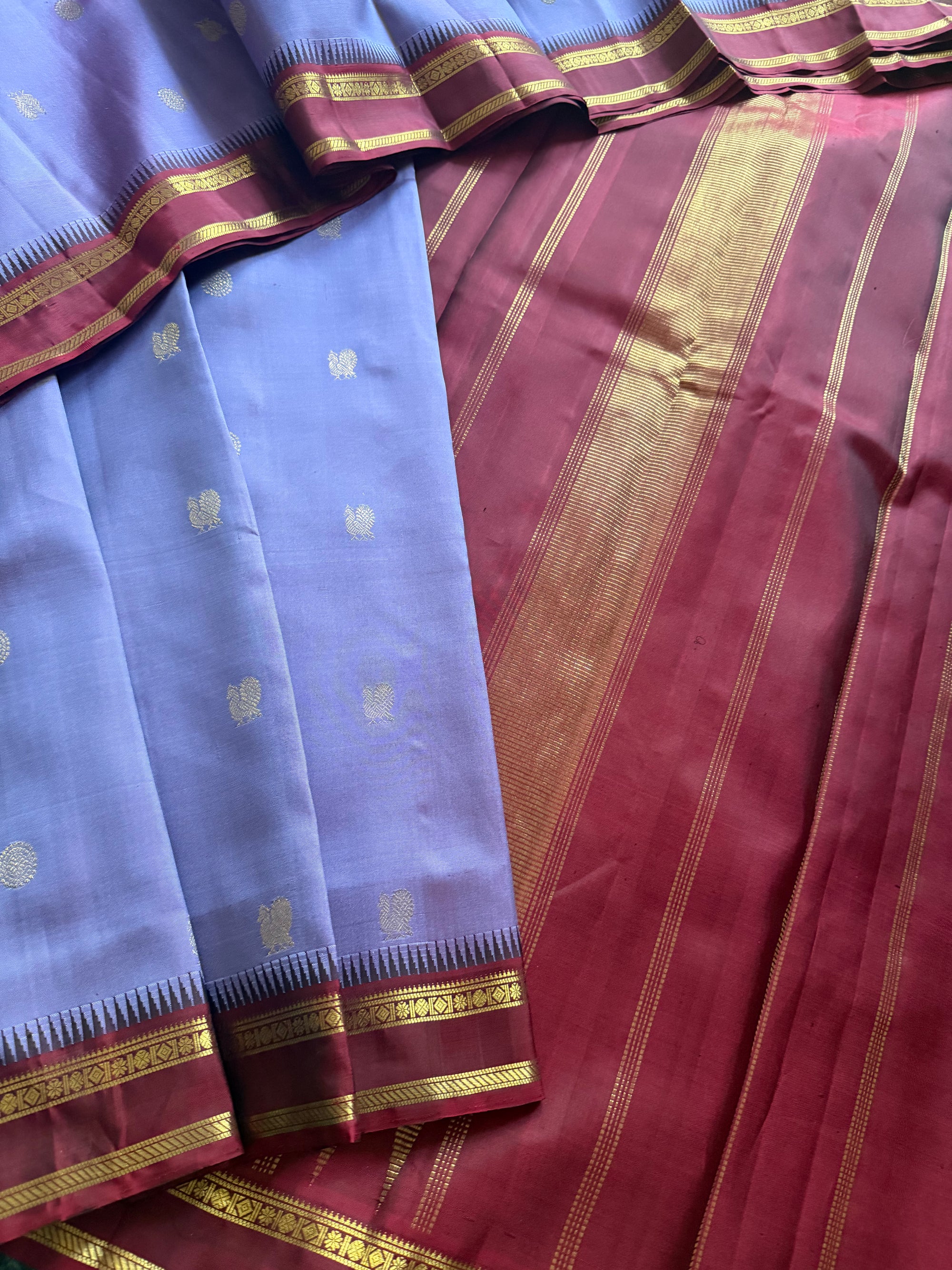 MAATHEY: Small border Kanjivaram Silk