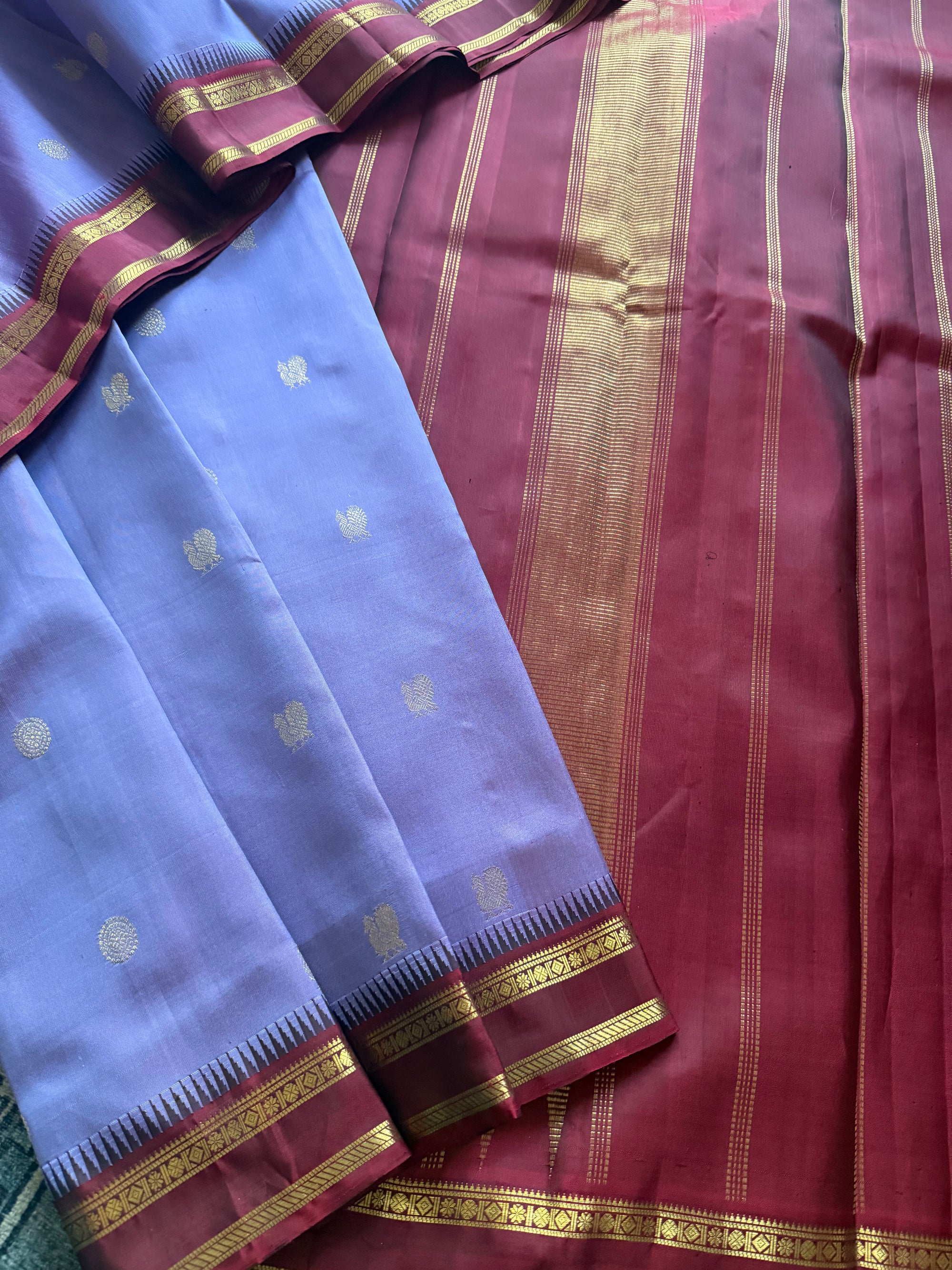 MAATHEY: Small border Kanjivaram Silk