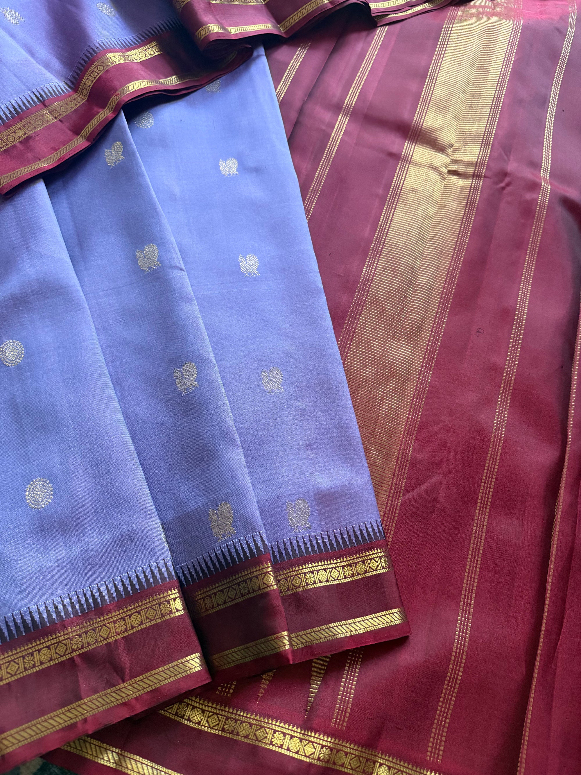 MAATHEY: Small border Kanjivaram Silk
