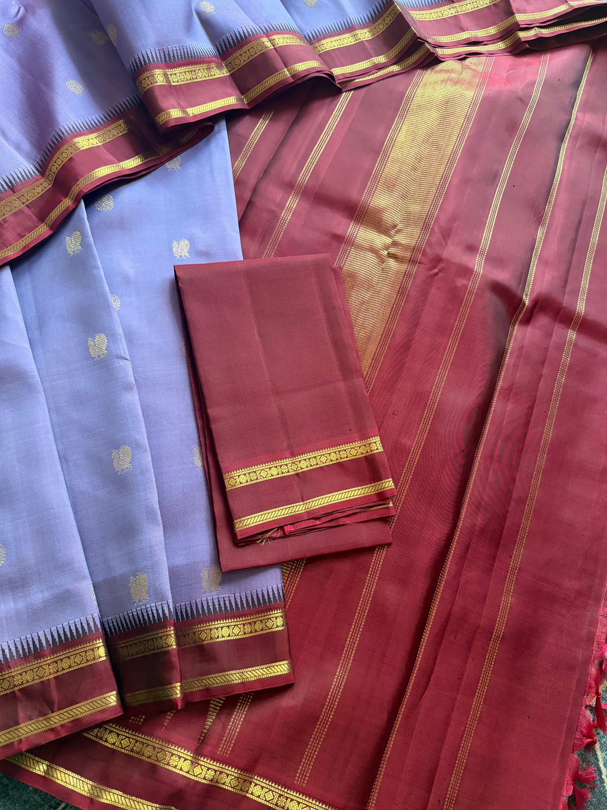 MAATHEY: Small border Kanjivaram Silk