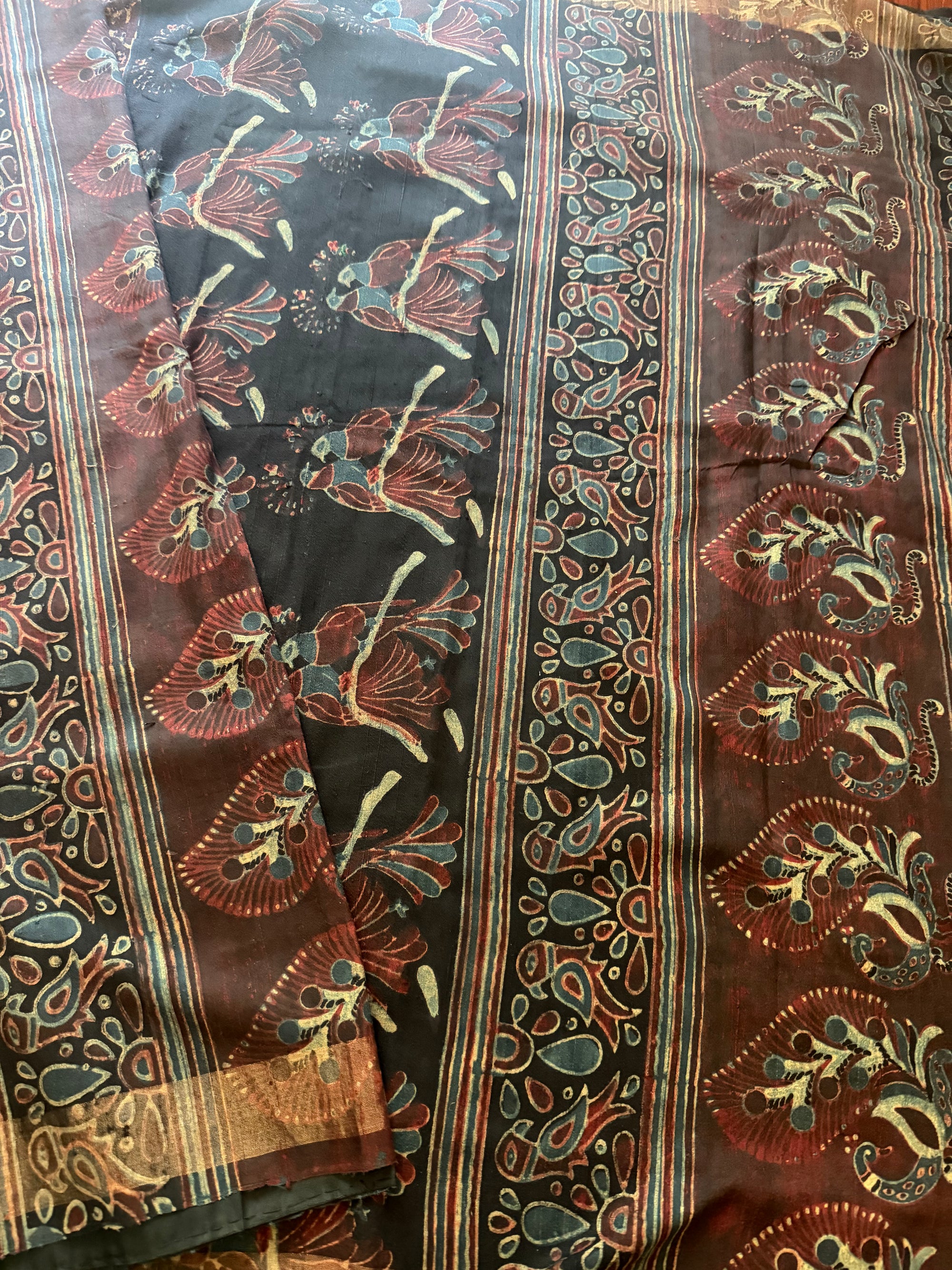 Pracheen Ajrakh - DUPION SILK