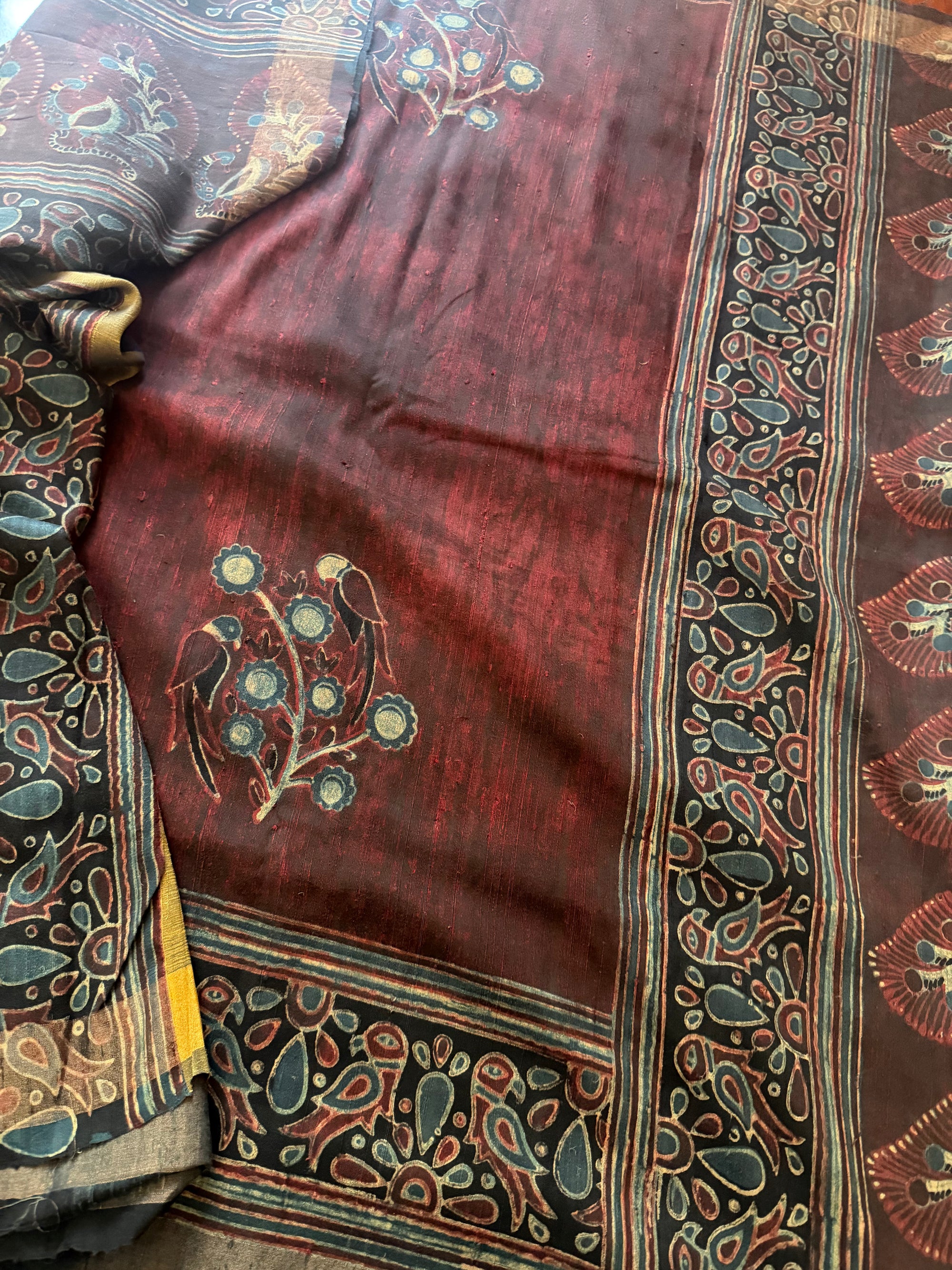 Pracheen Ajrakh - DUPION SILK