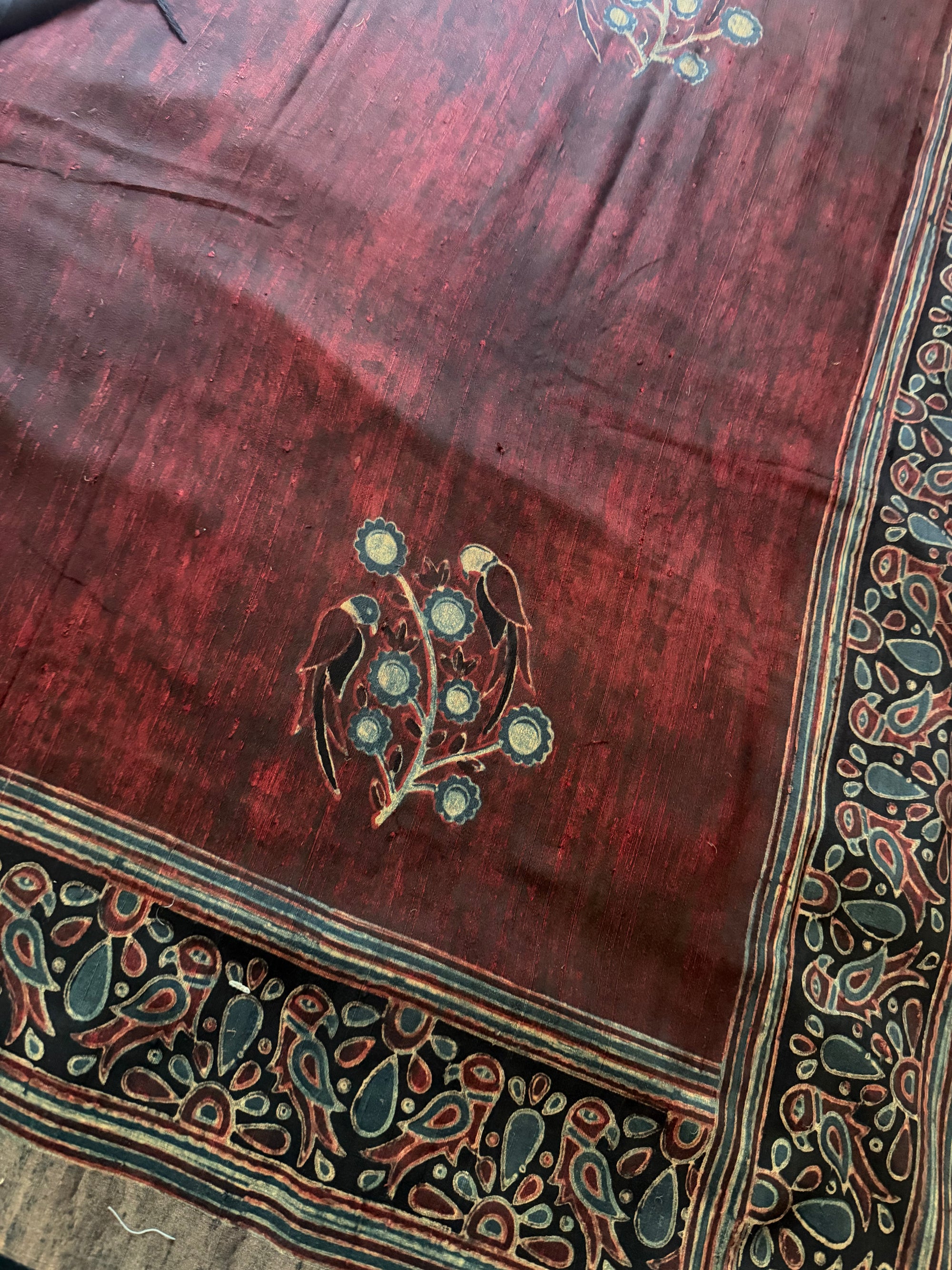 Pracheen Ajrakh - DUPION SILK