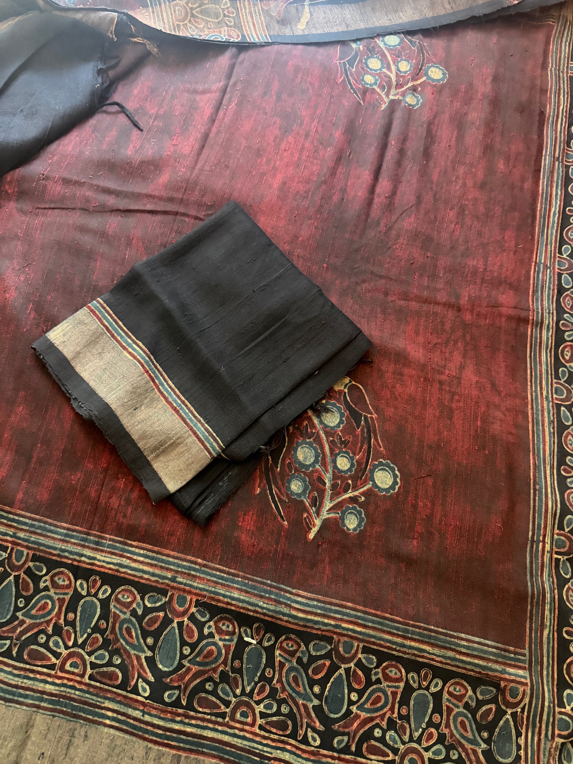 Pracheen Ajrakh - DUPION SILK
