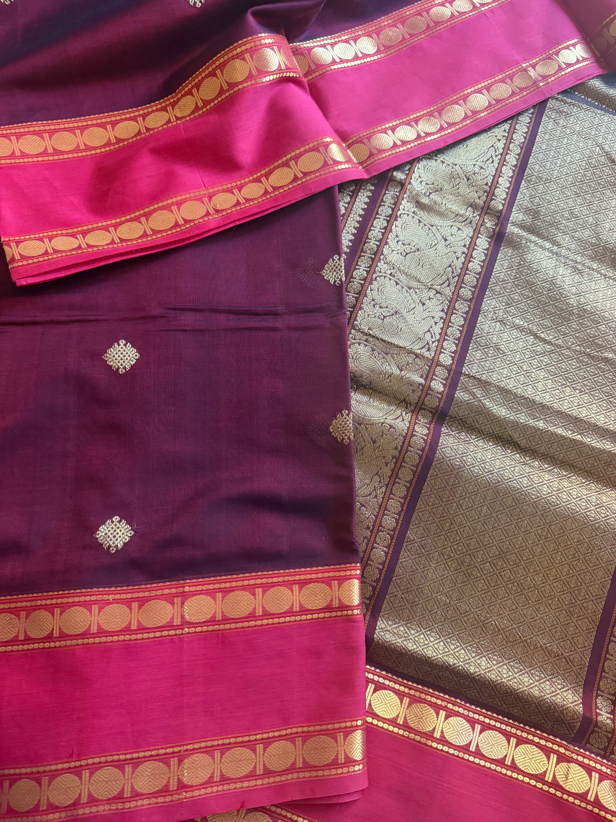 Silk Cotton :  Kolam Butta (Plum Brown)