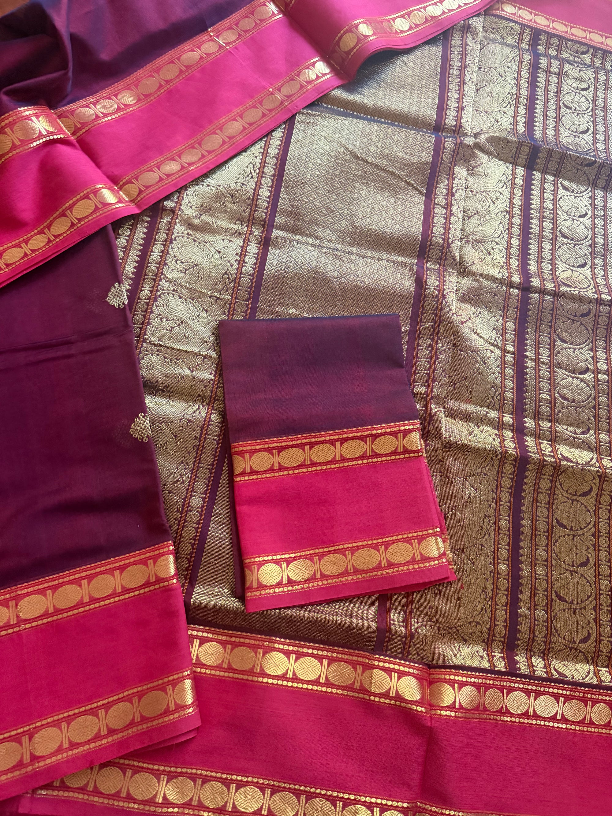 Silk Cotton :  Kolam Butta (Plum Brown)