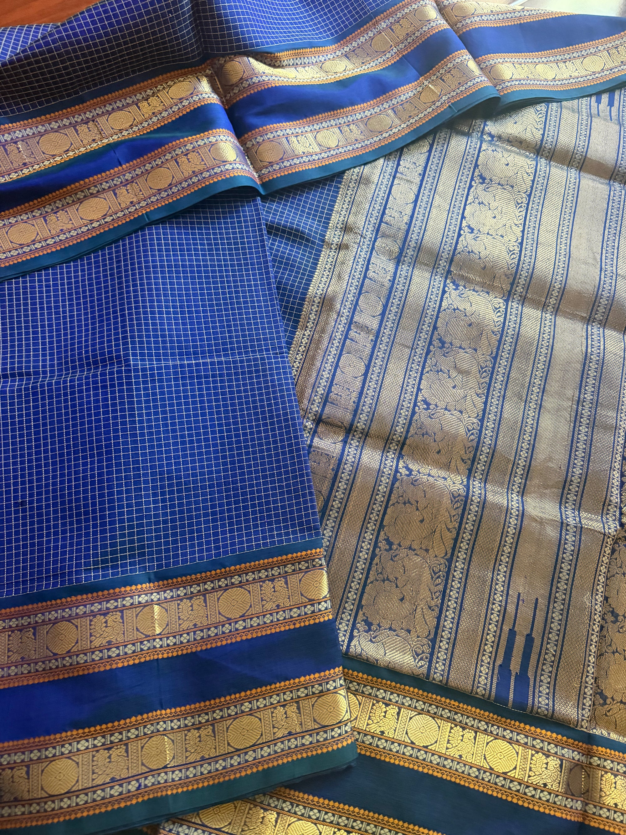 Silk Cotton :  Muthukattam (Peacock Blue)