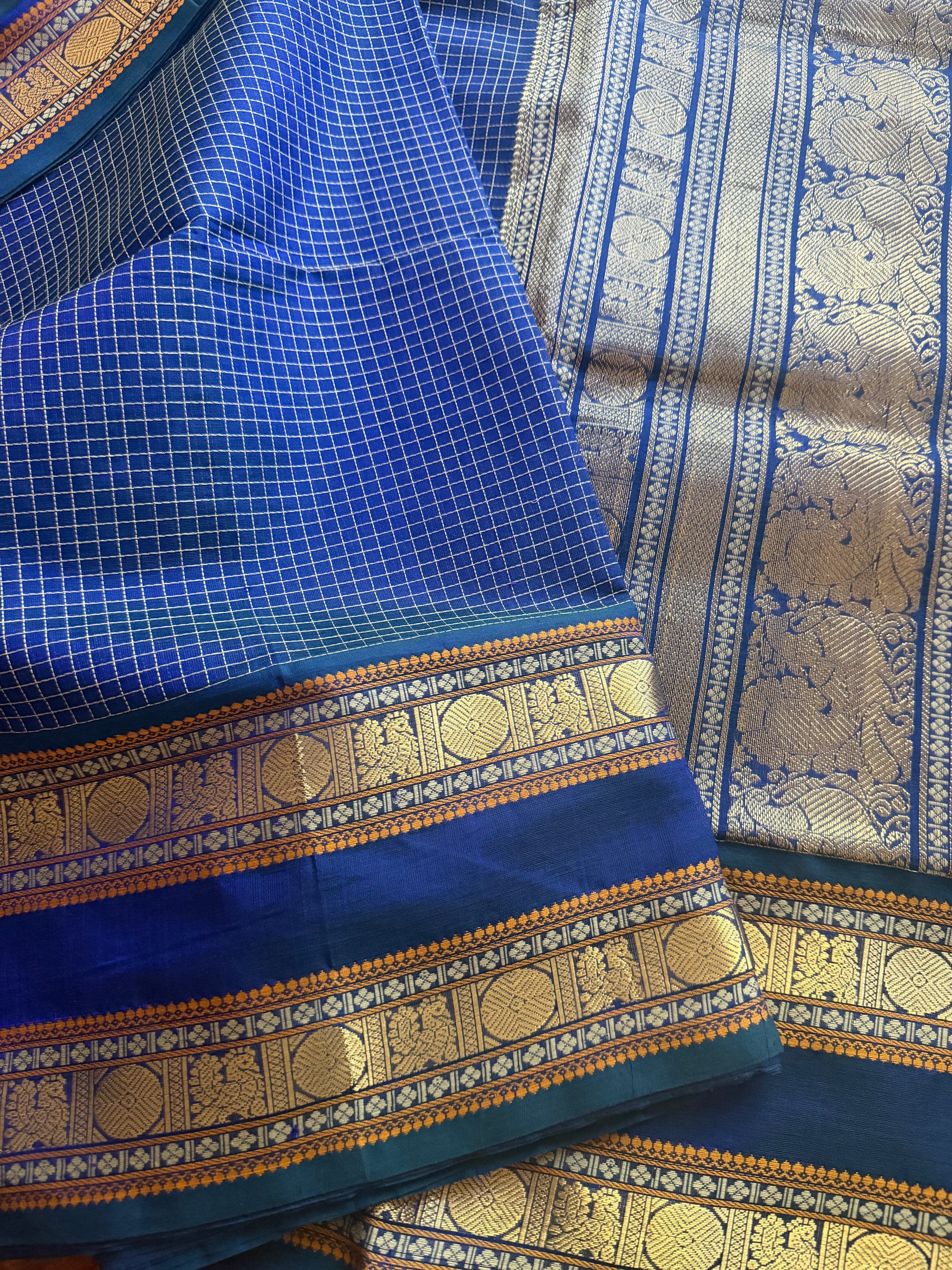 Silk Cotton :  Muthukattam (Peacock Blue)