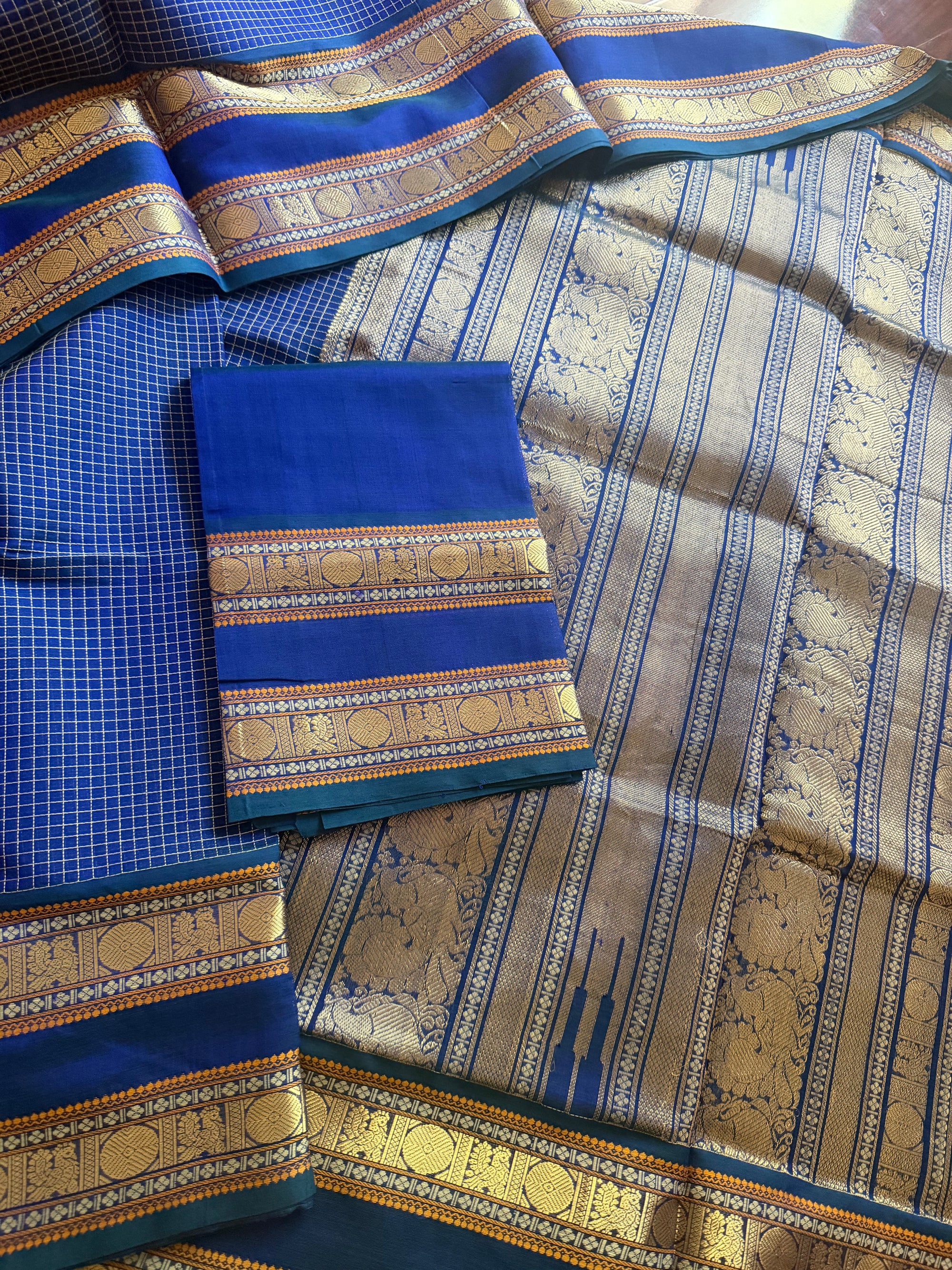 Silk Cotton :  Muthukattam (Peacock Blue)