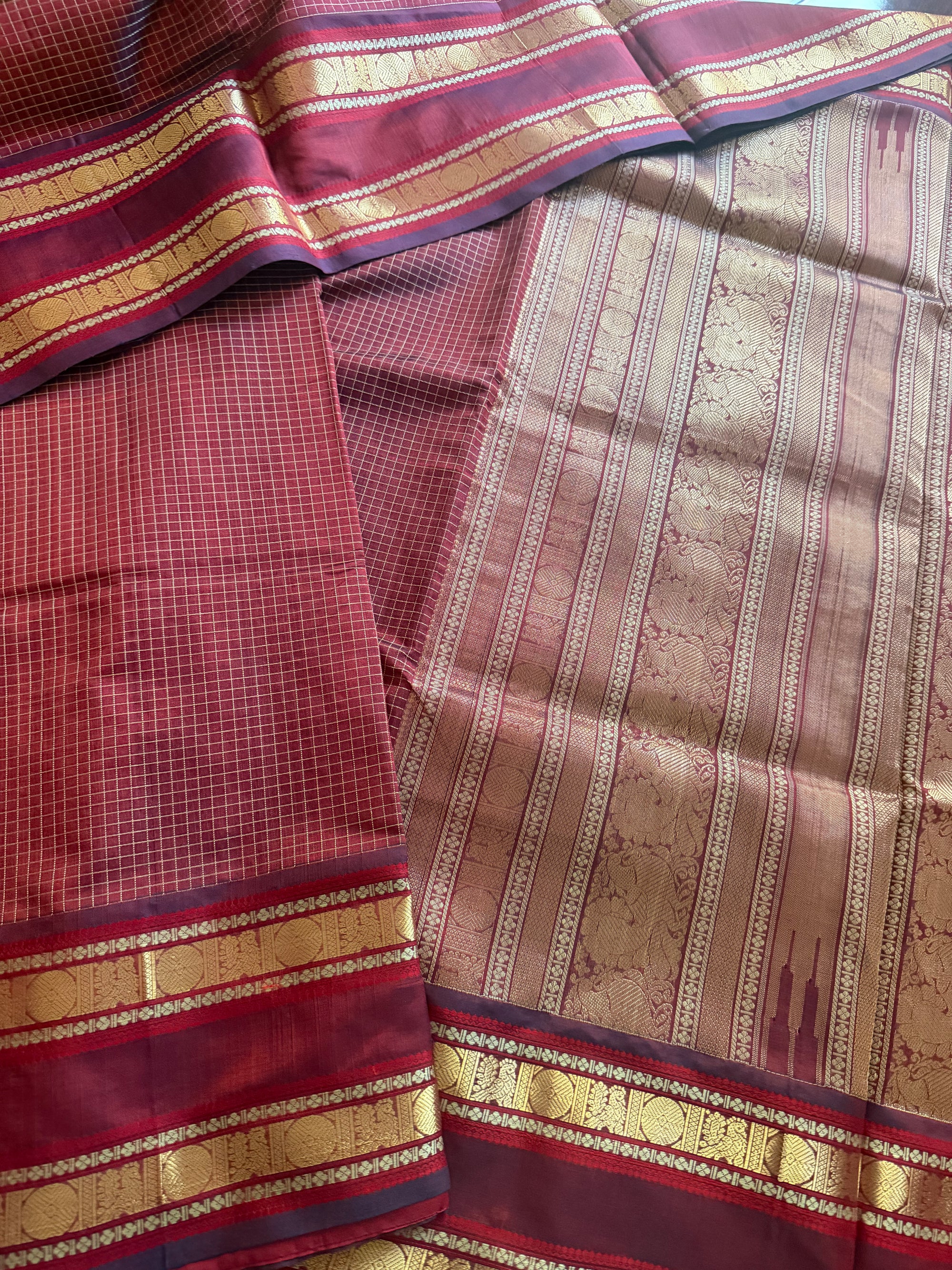 Silk Cotton :  Muthukattam (Maroon)