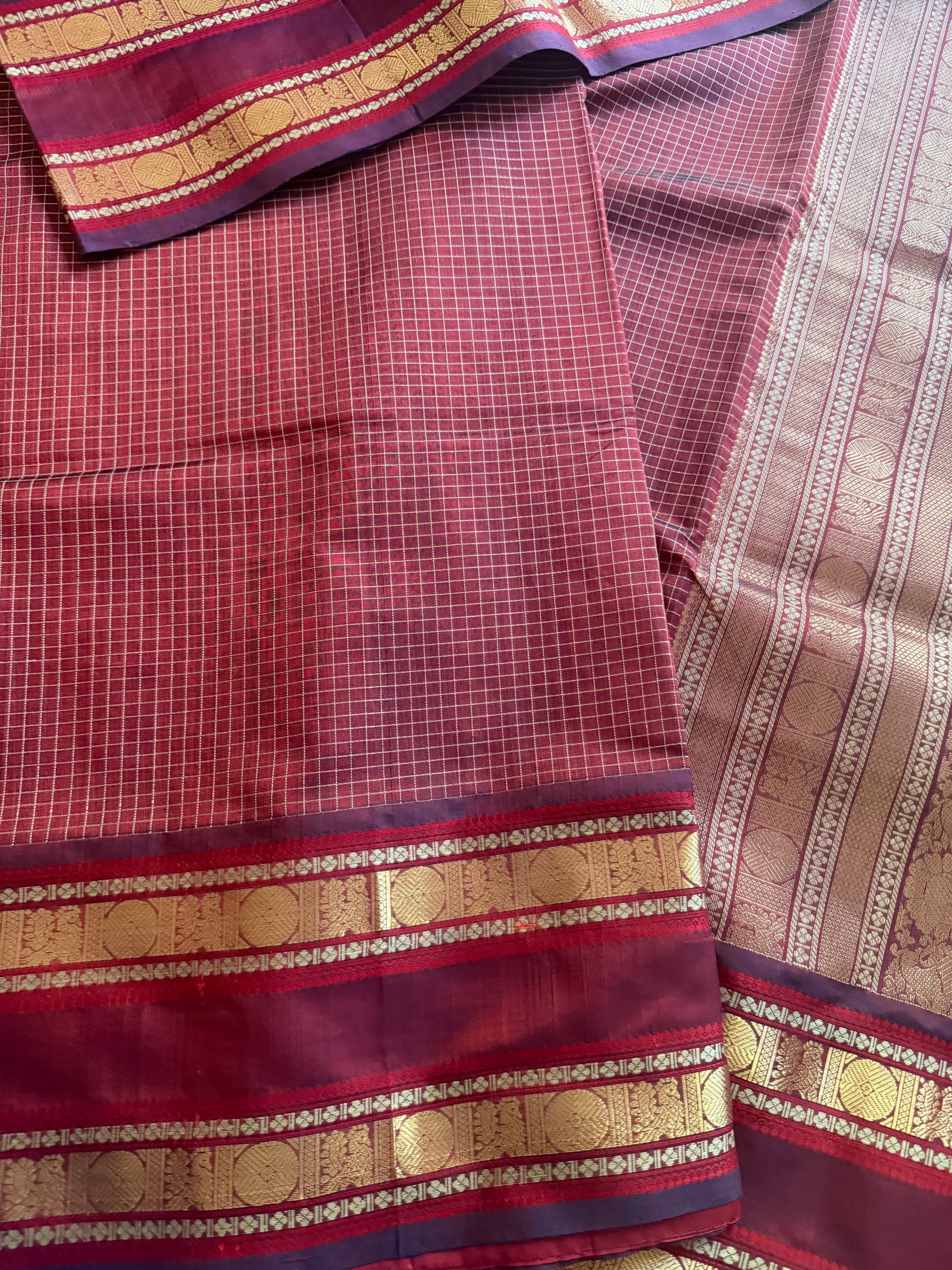 Silk Cotton :  Muthukattam (Maroon)