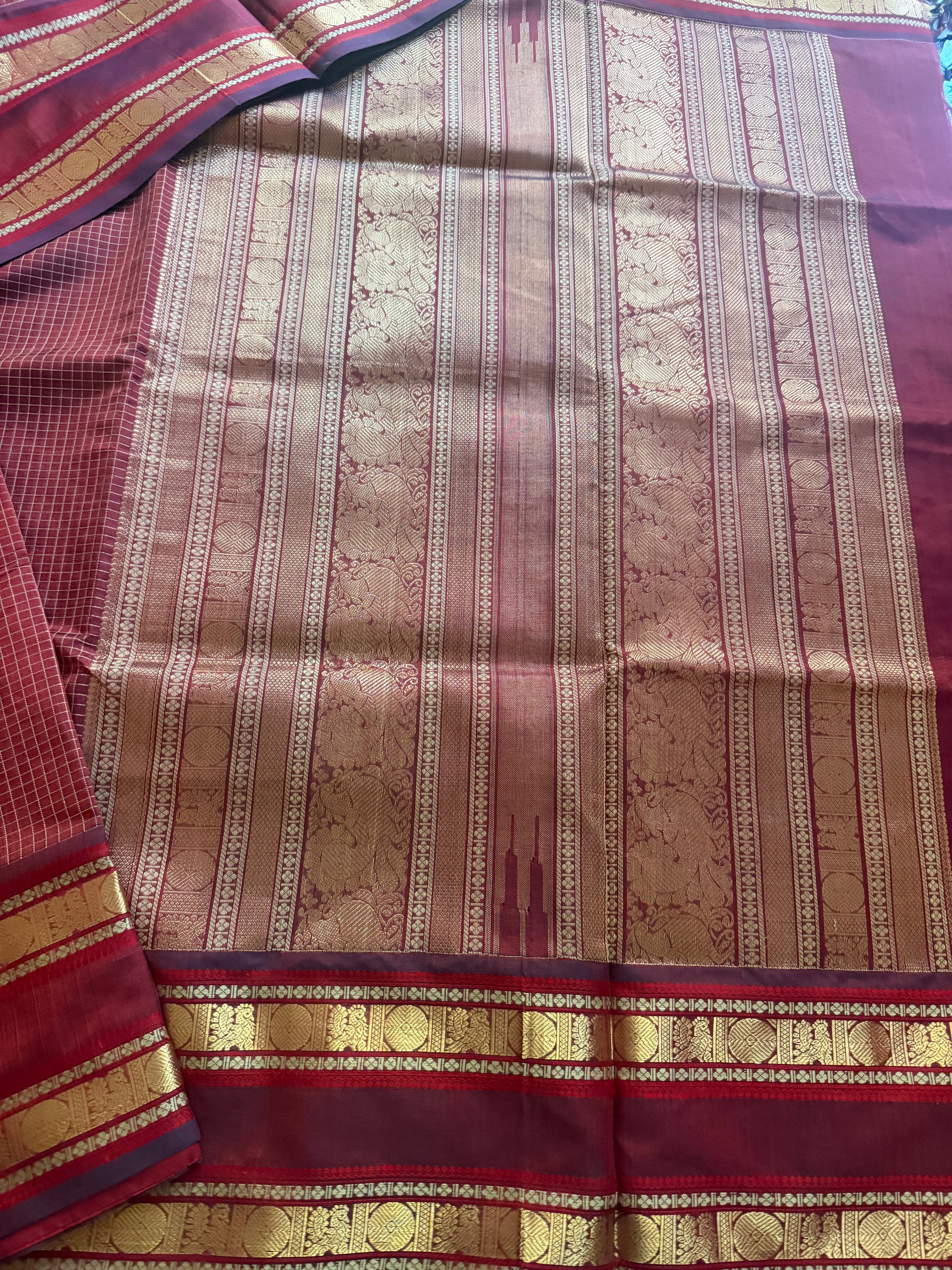Silk Cotton :  Muthukattam (Maroon)
