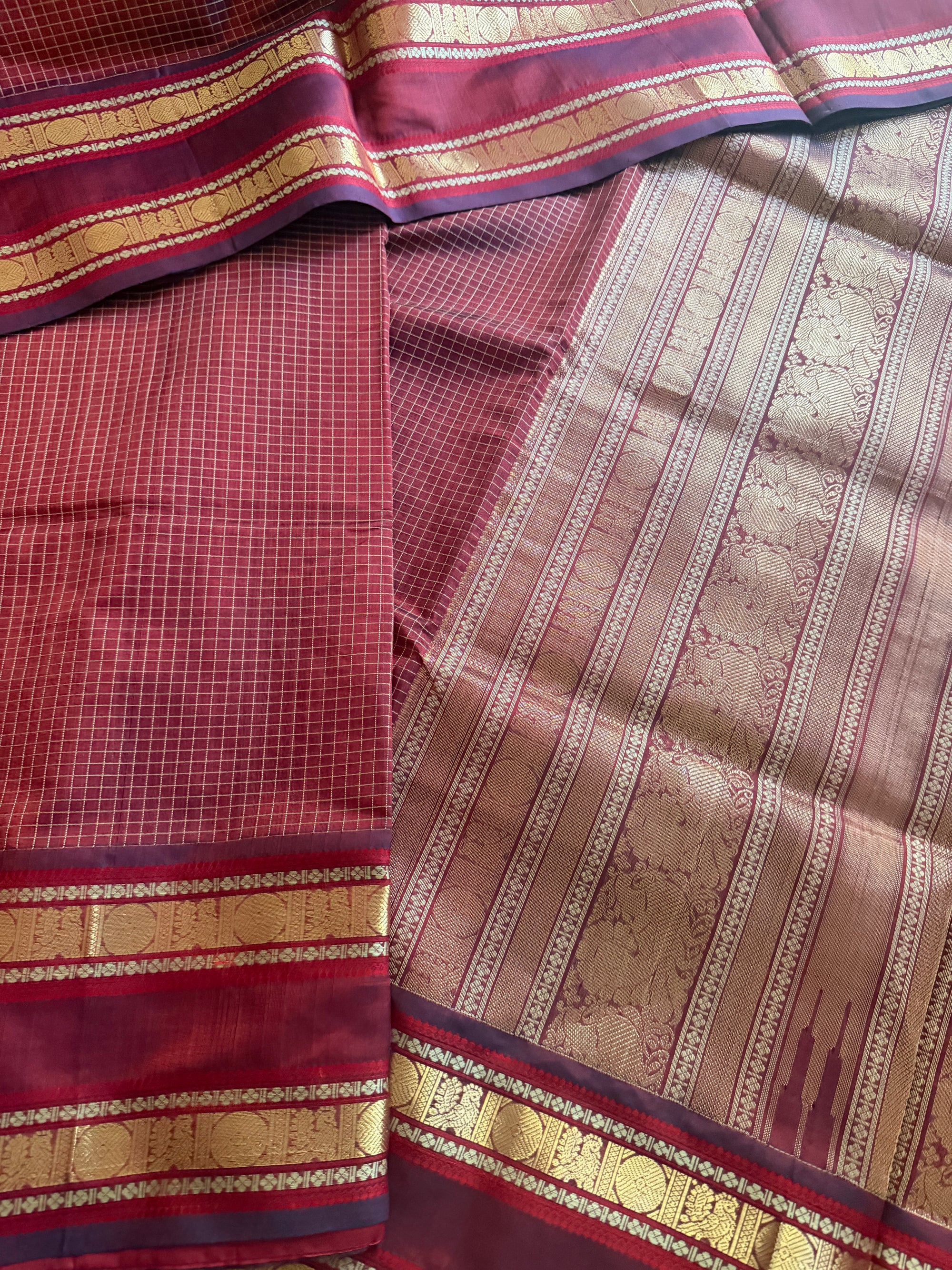 Silk Cotton :  Muthukattam (Maroon)