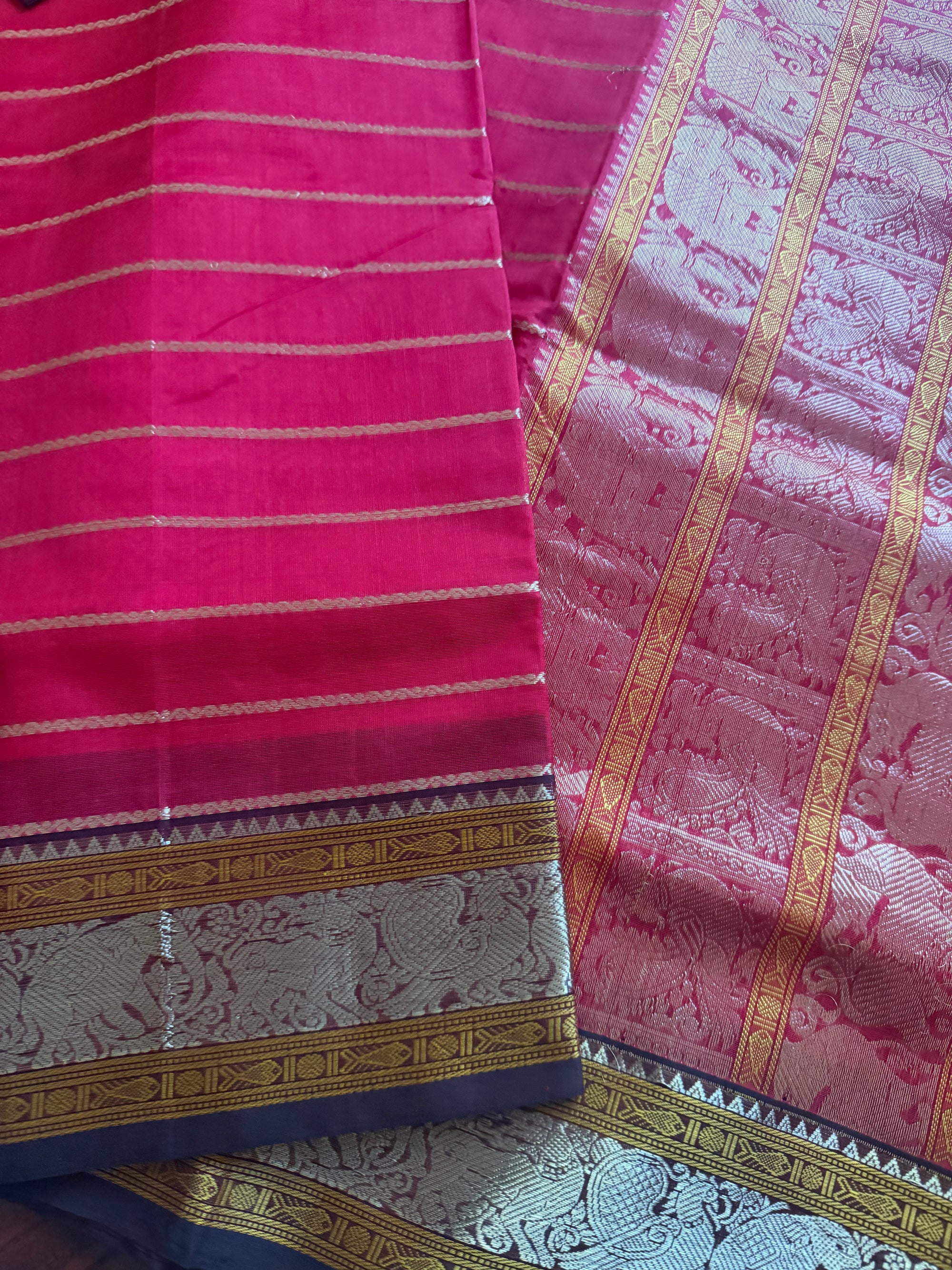 Silk Cotton :  Veldhari (Red &amp; Brown)