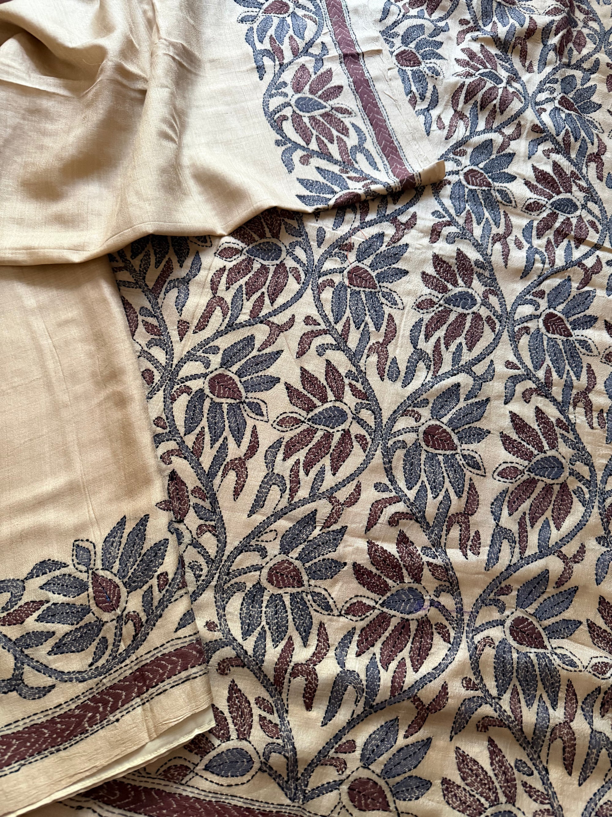 VRIKSHA: Handcrafted Kantha on Natural Tussar