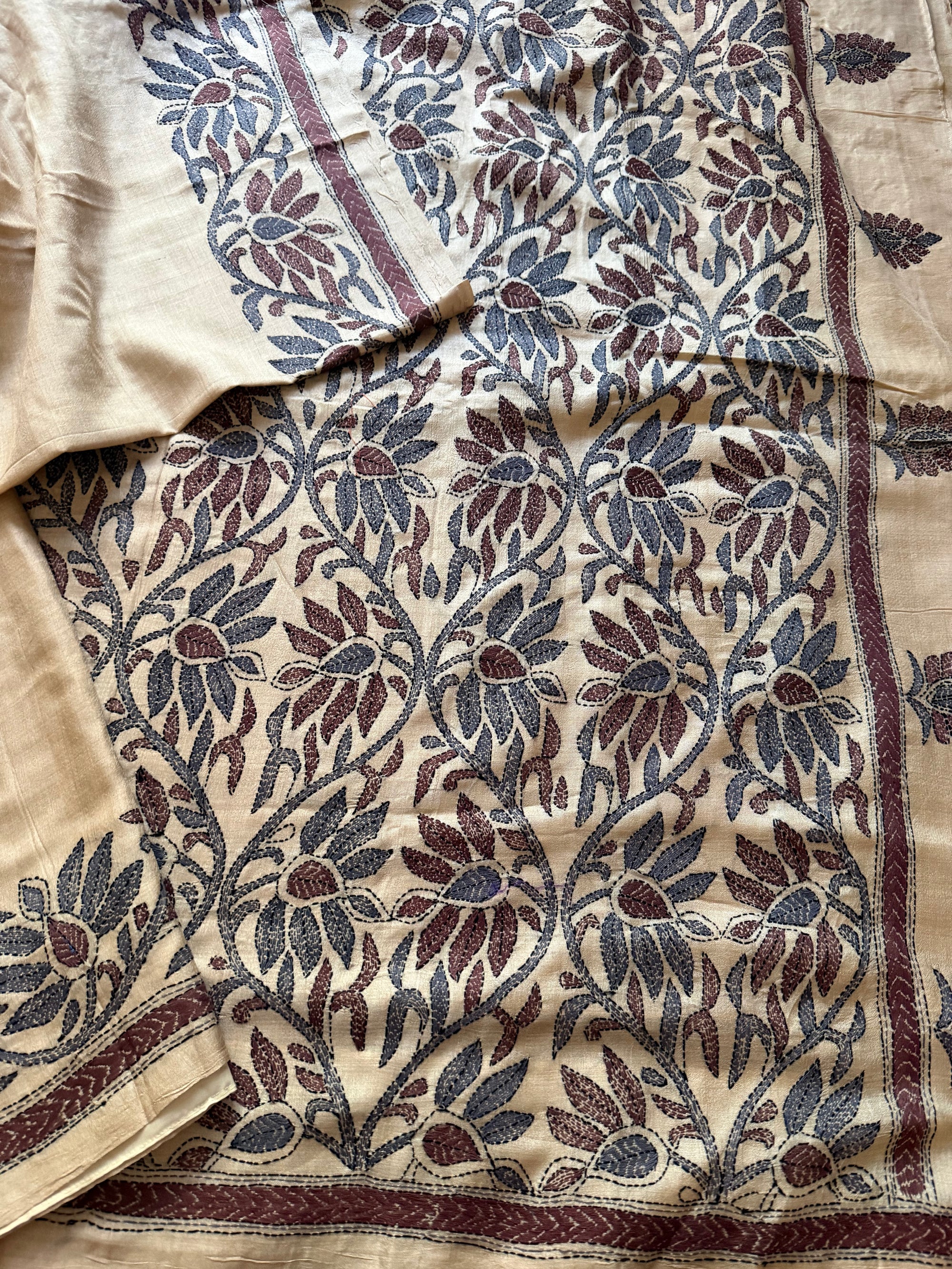 VRIKSHA: Handcrafted Kantha on Natural Tussar