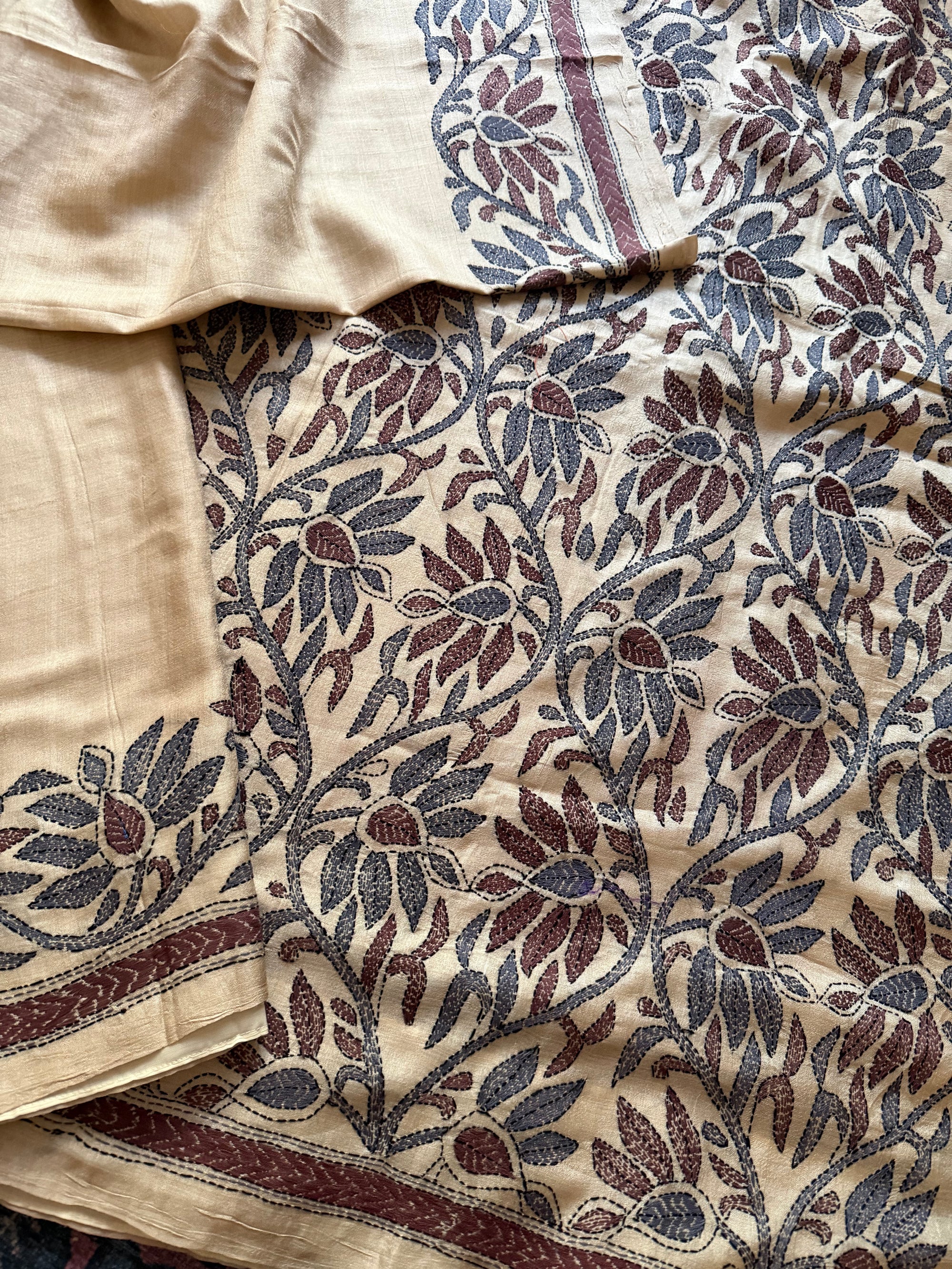 VRIKSHA: Handcrafted Kantha on Natural Tussar