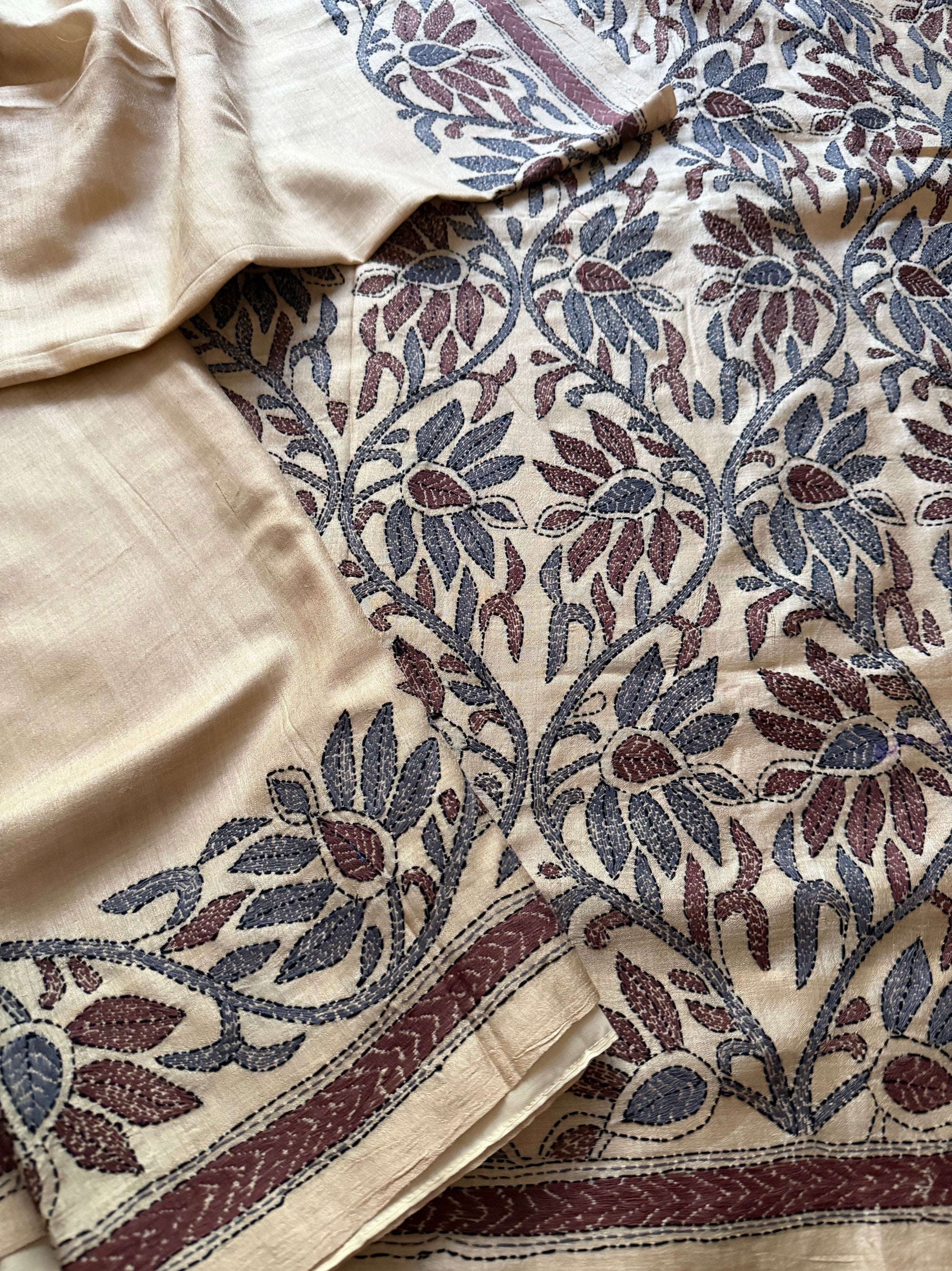 VRIKSHA: Handcrafted Kantha on Natural Tussar