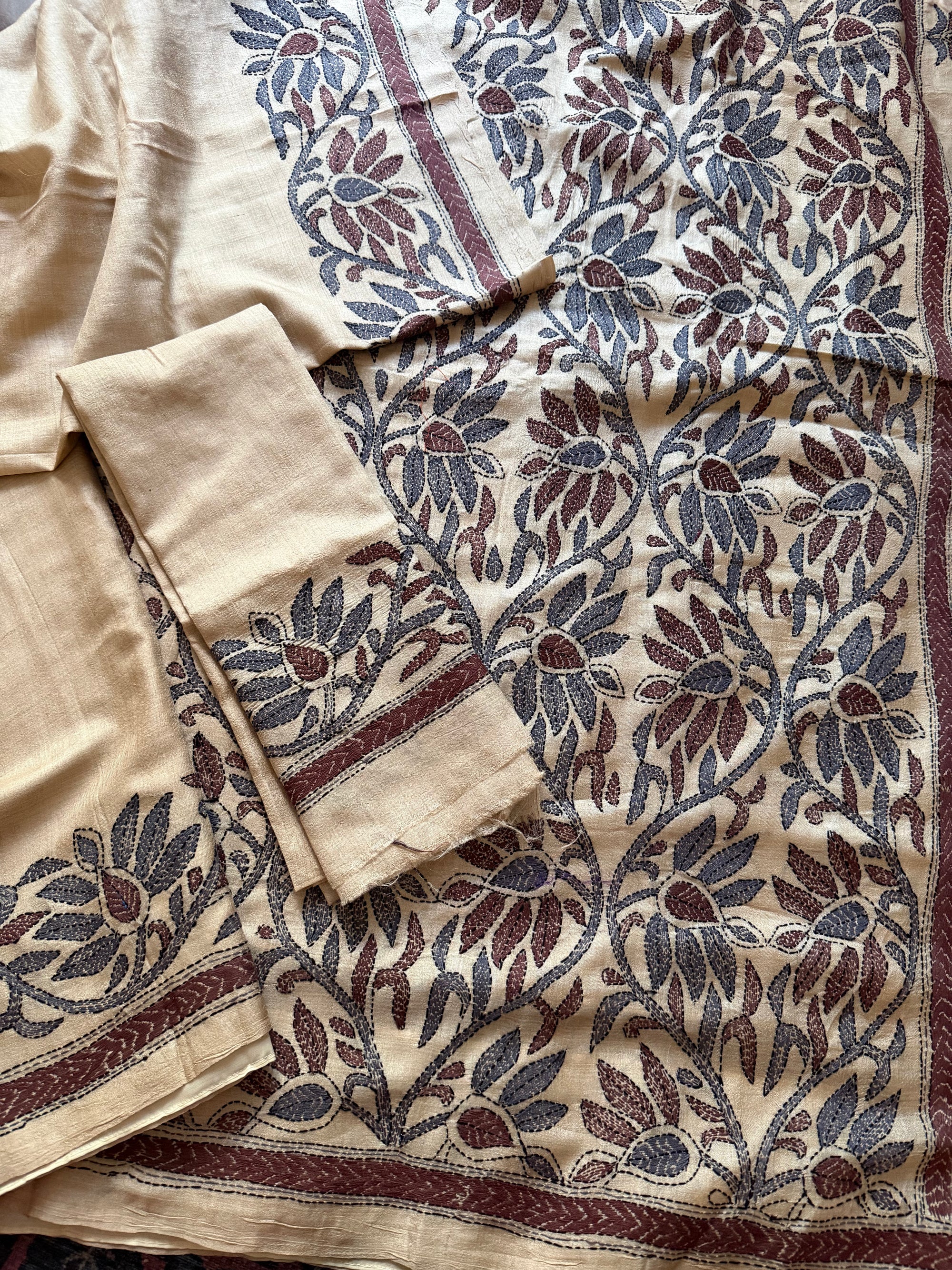 VRIKSHA: Handcrafted Kantha on Natural Tussar
