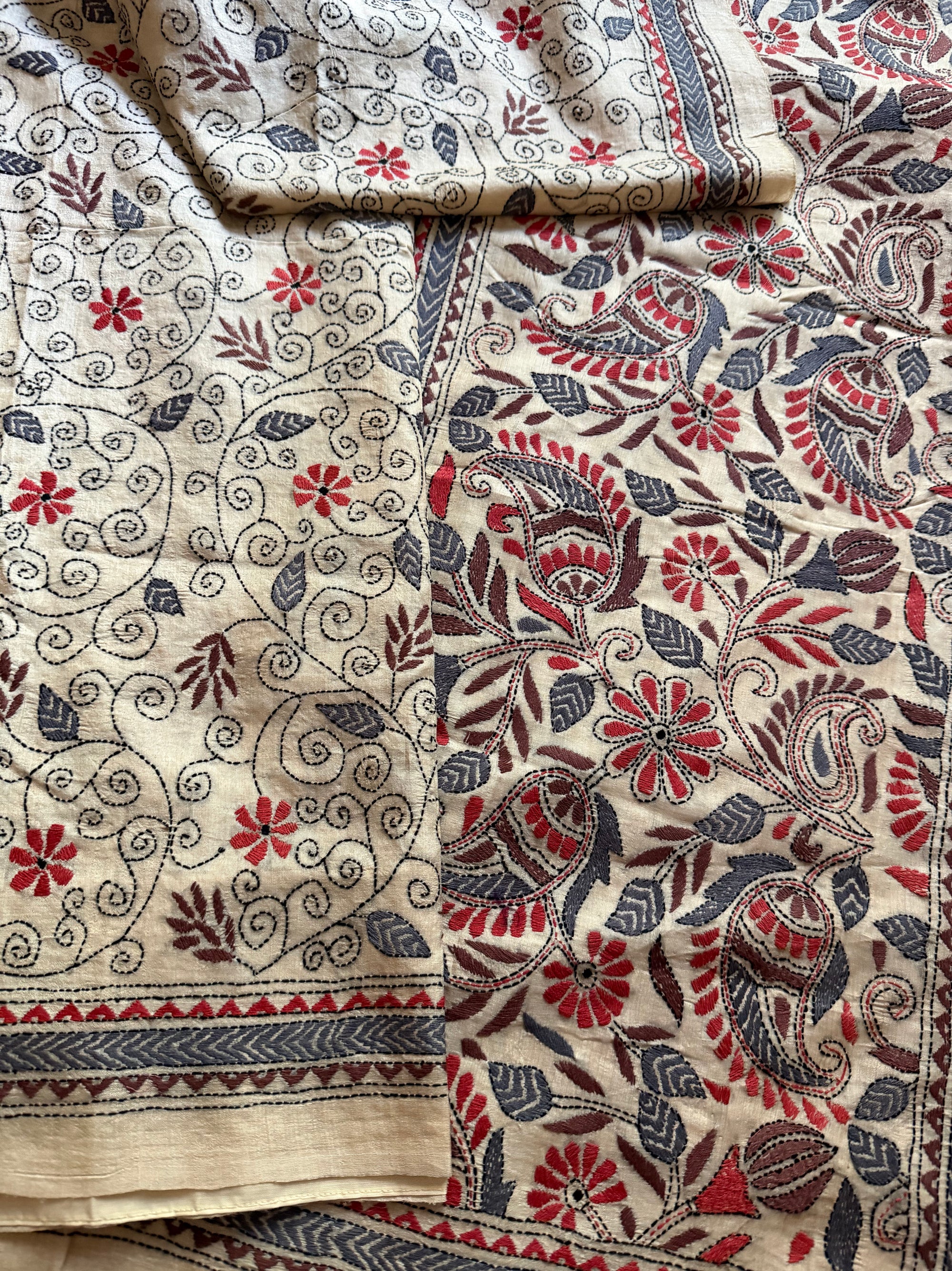 VRIKSHA: Handcrafted Kantha on Natural Tussar