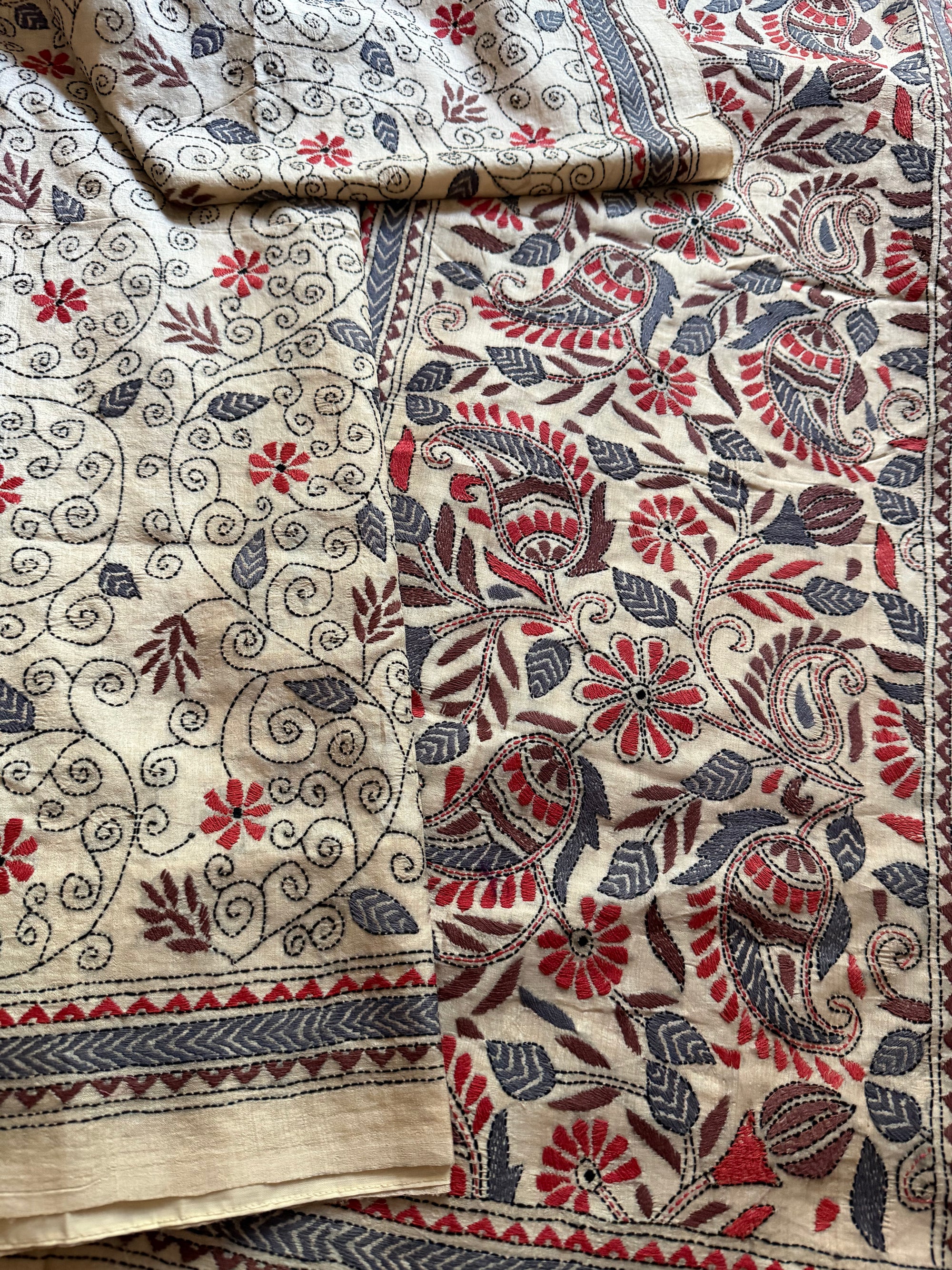 VRIKSHA: Handcrafted Kantha on Natural Tussar