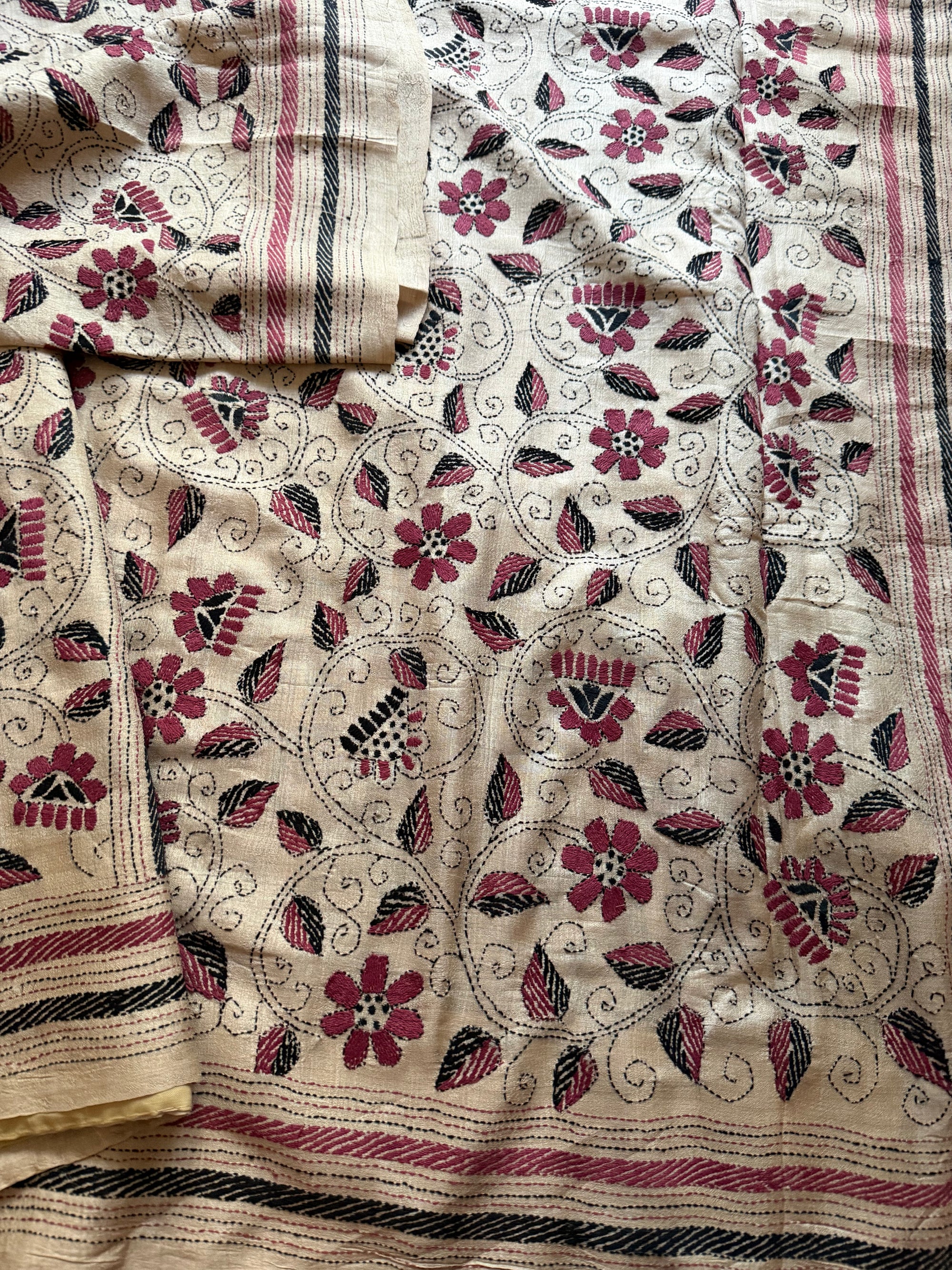 VRIKSHA: Handcrafted Kantha on Natural Tussar