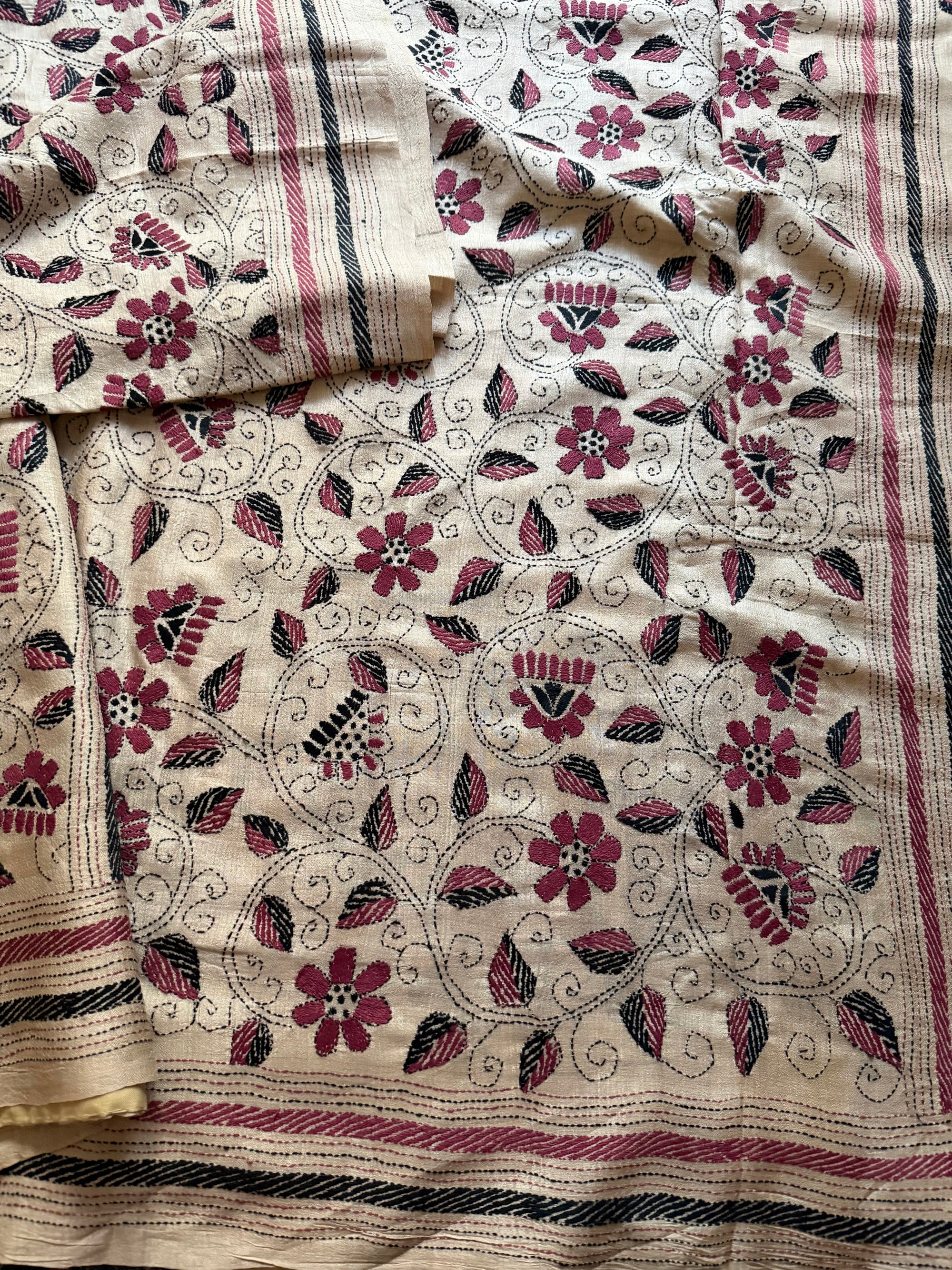 VRIKSHA: Handcrafted Kantha on Natural Tussar