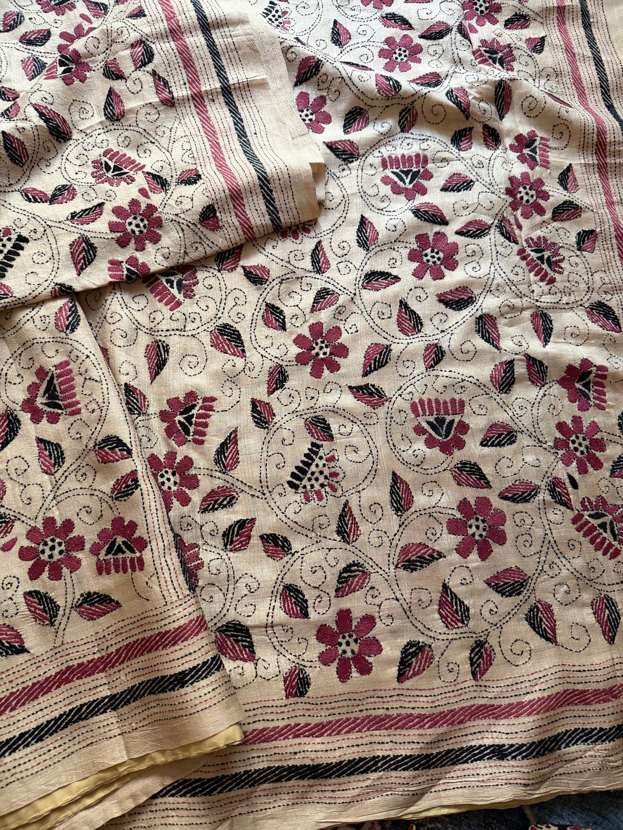 VRIKSHA: Handcrafted Kantha on Natural Tussar