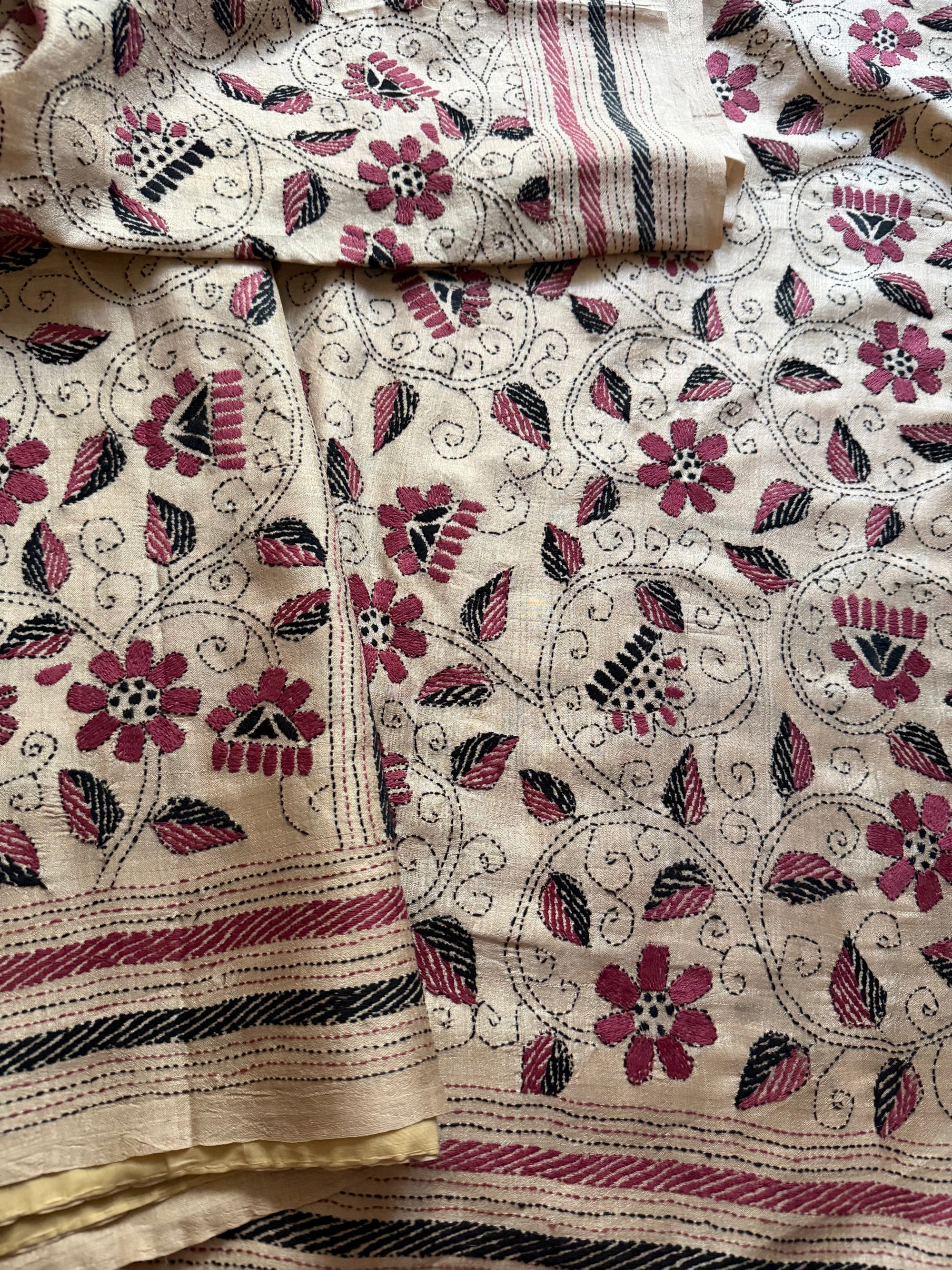 VRIKSHA: Handcrafted Kantha on Natural Tussar