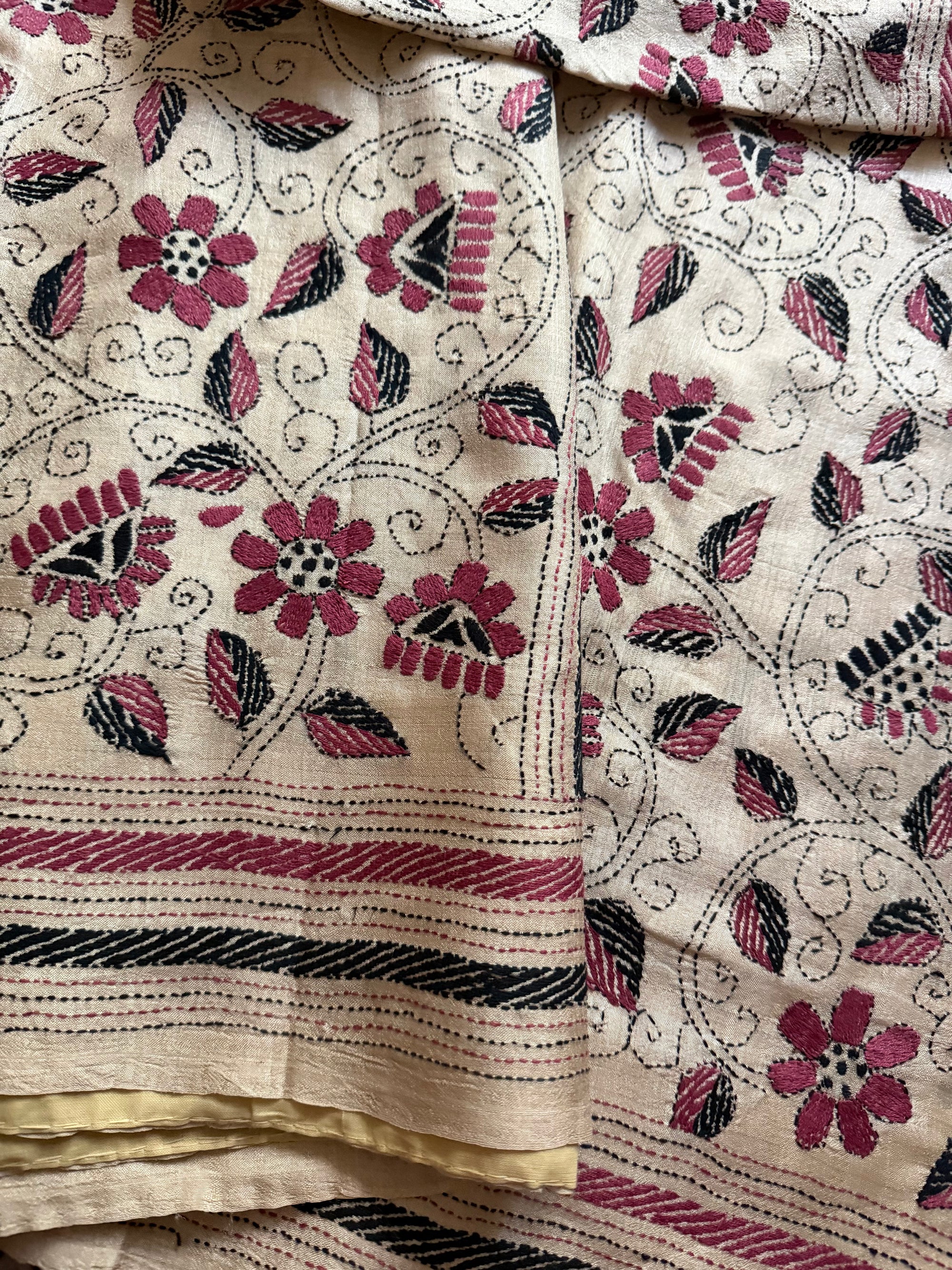 VRIKSHA: Handcrafted Kantha on Natural Tussar
