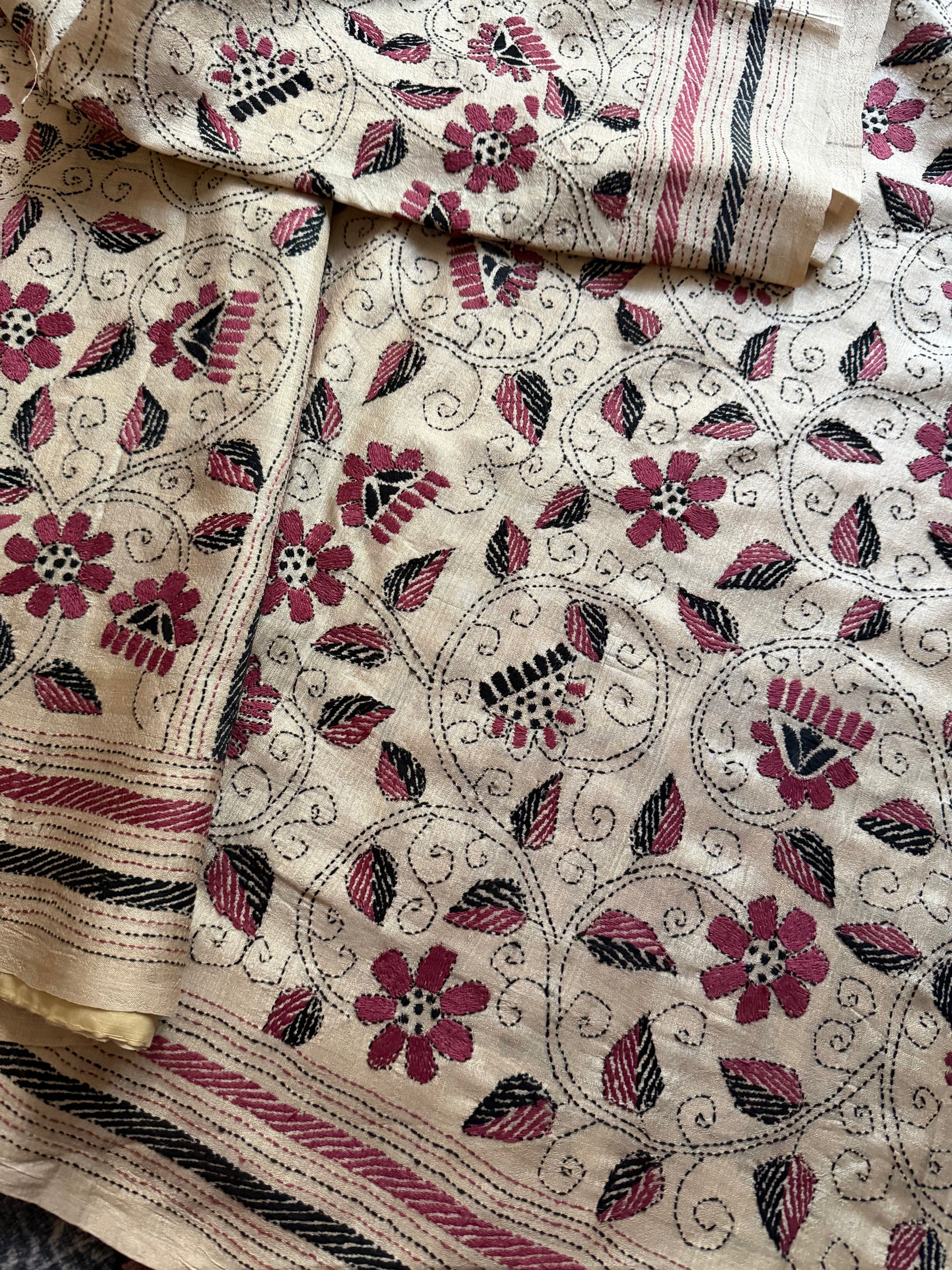 VRIKSHA: Handcrafted Kantha on Natural Tussar