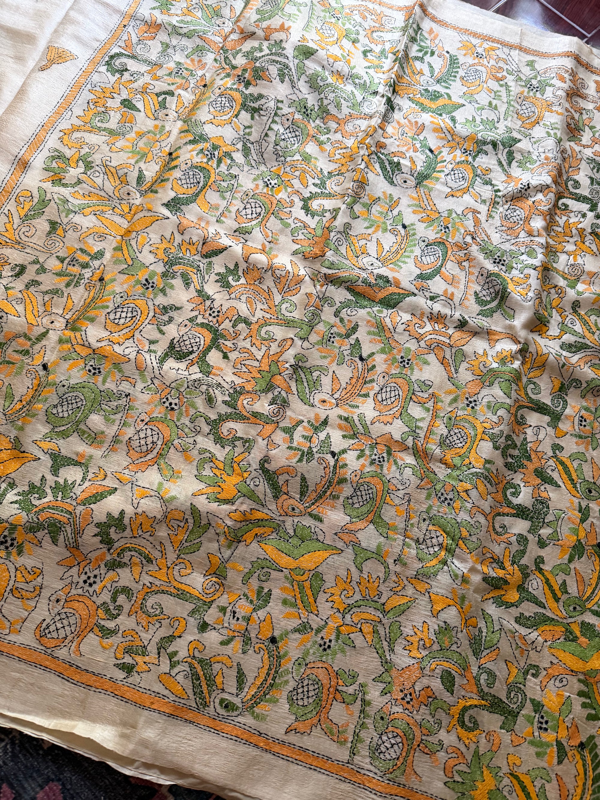 VRIKSHA: Handcrafted Kantha on Natural Tussar