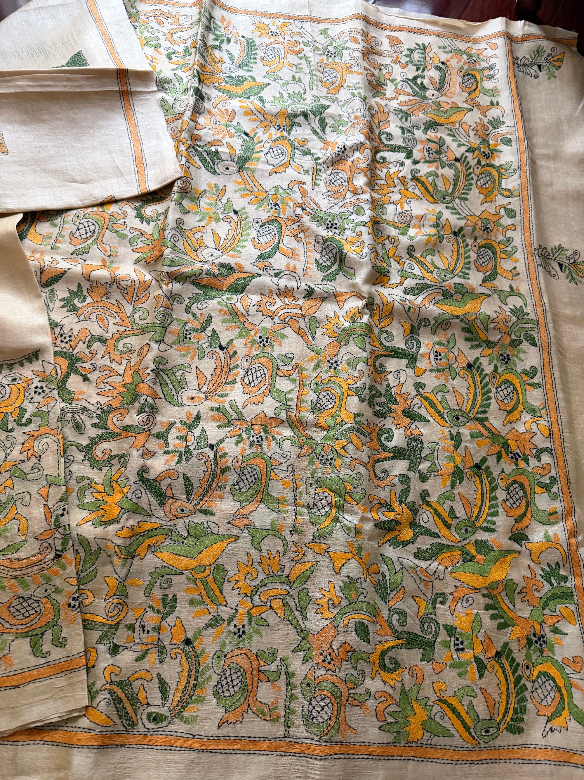 VRIKSHA: Handcrafted Kantha on Natural Tussar