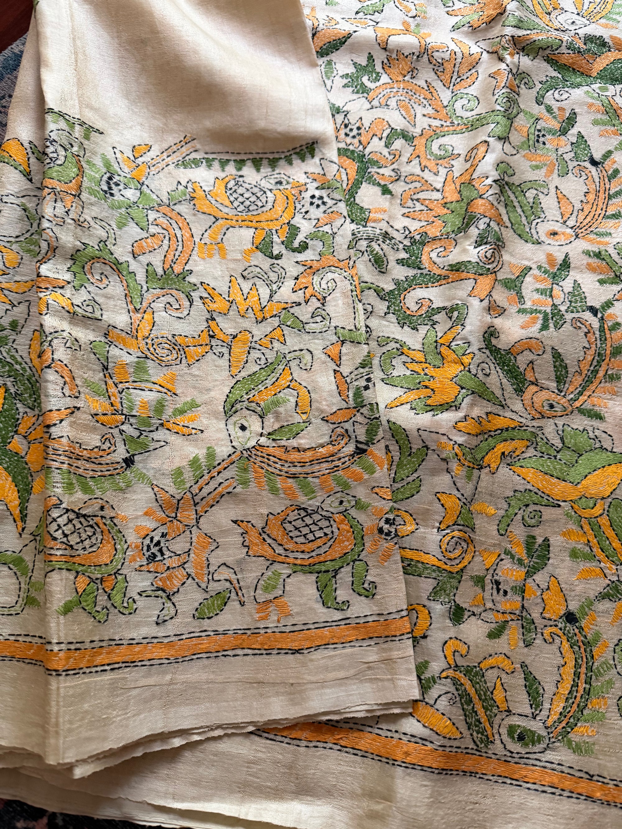 VRIKSHA: Handcrafted Kantha on Natural Tussar