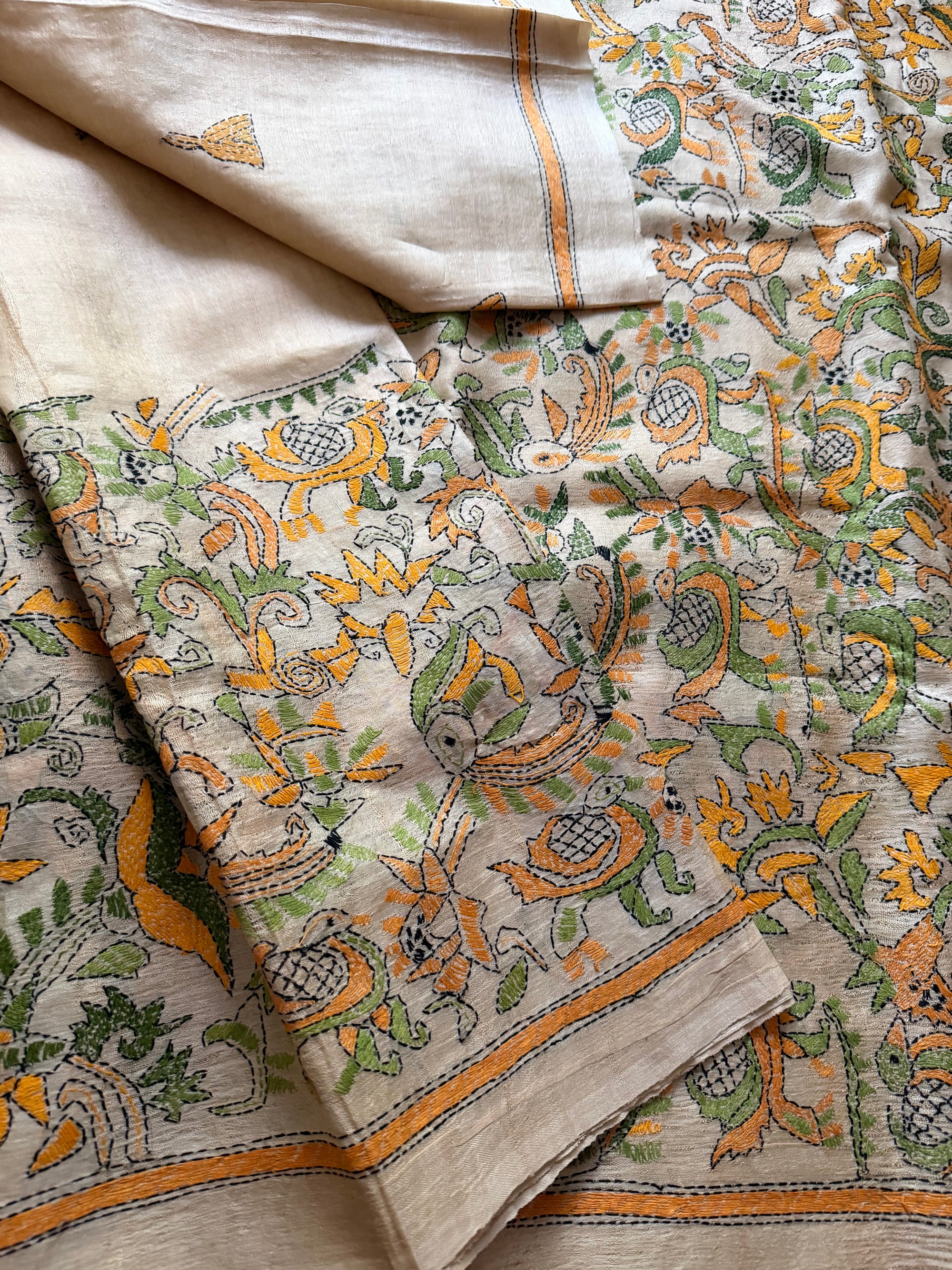 VRIKSHA: Handcrafted Kantha on Natural Tussar