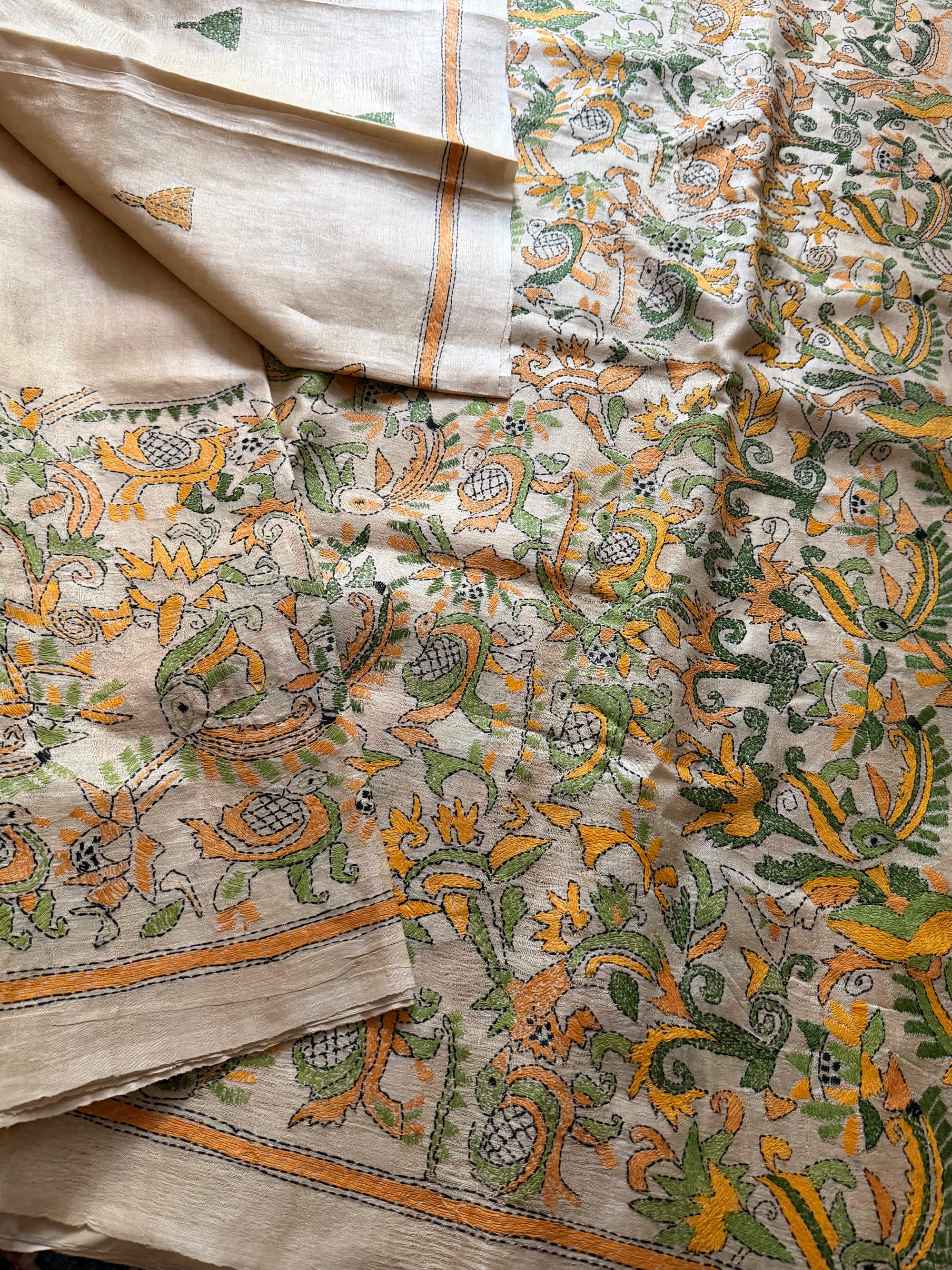 VRIKSHA: Handcrafted Kantha on Natural Tussar